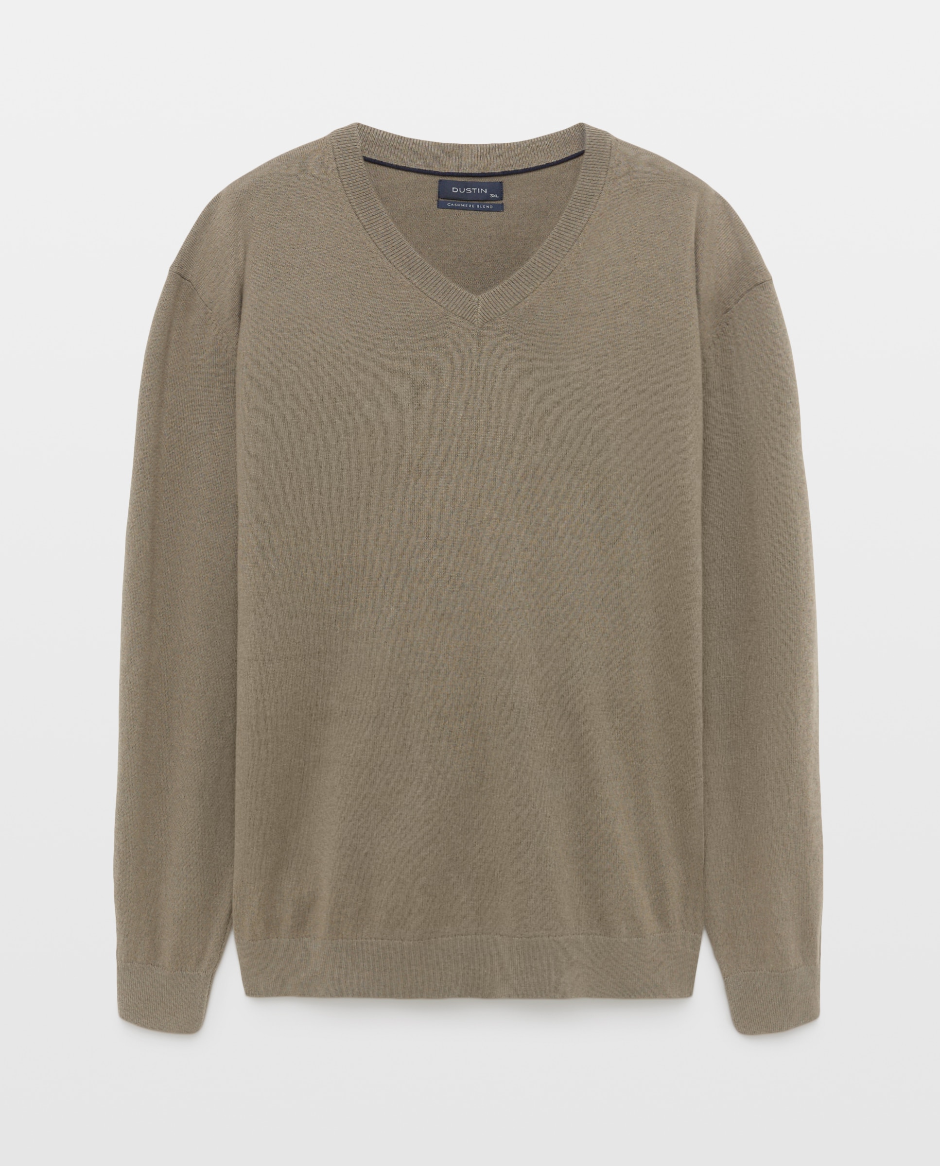 Jersey cuello pico liso algodón - Dustin - cashmere de hombre de tallas grandes - Verde Verde-4