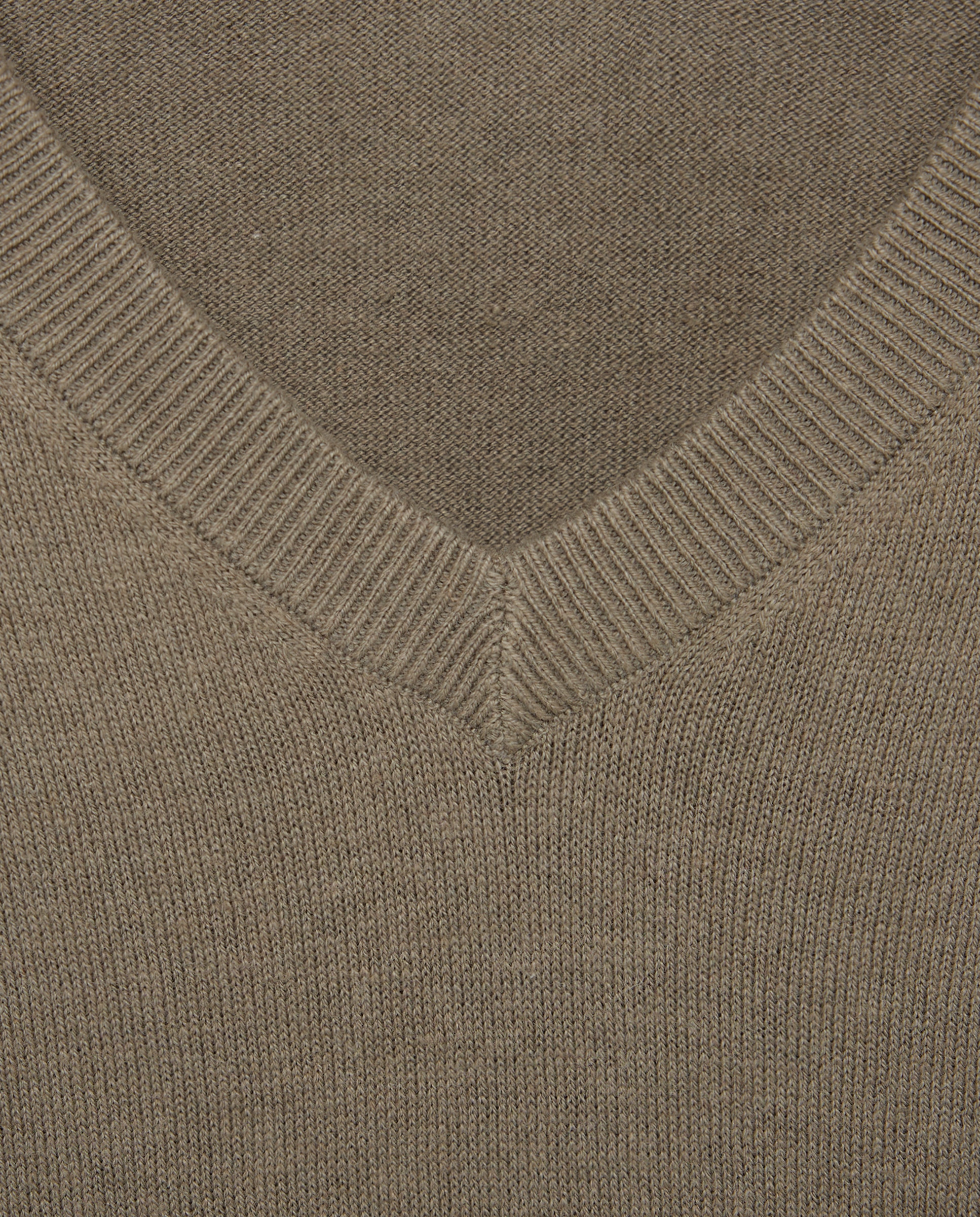 Jersey cuello pico liso algodón - Dustin - cashmere de hombre de tallas grandes - Verde Verde-5