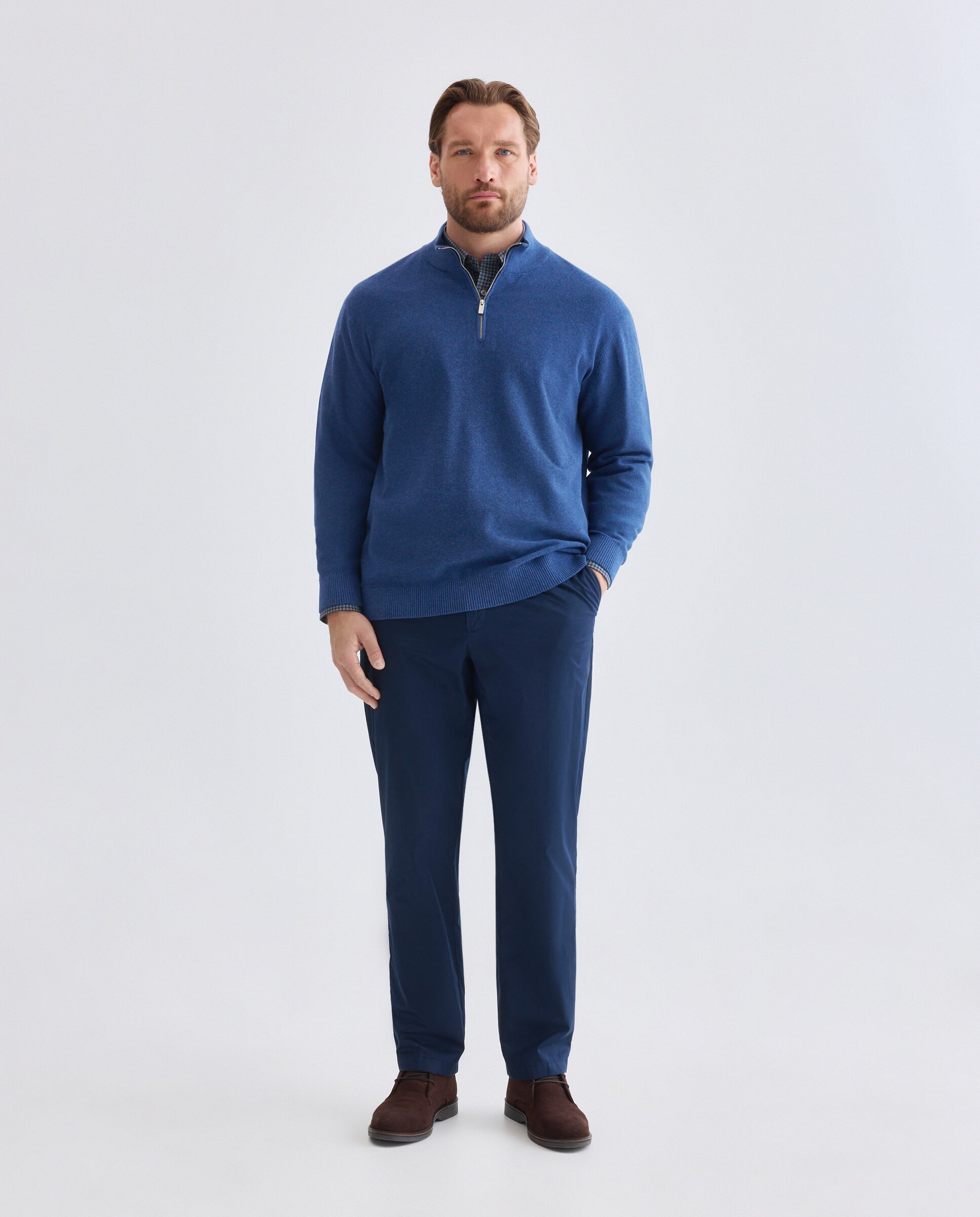 Sueter media cremallera talla hombre hombre. - Dustin - Azul marino Azul marino-2