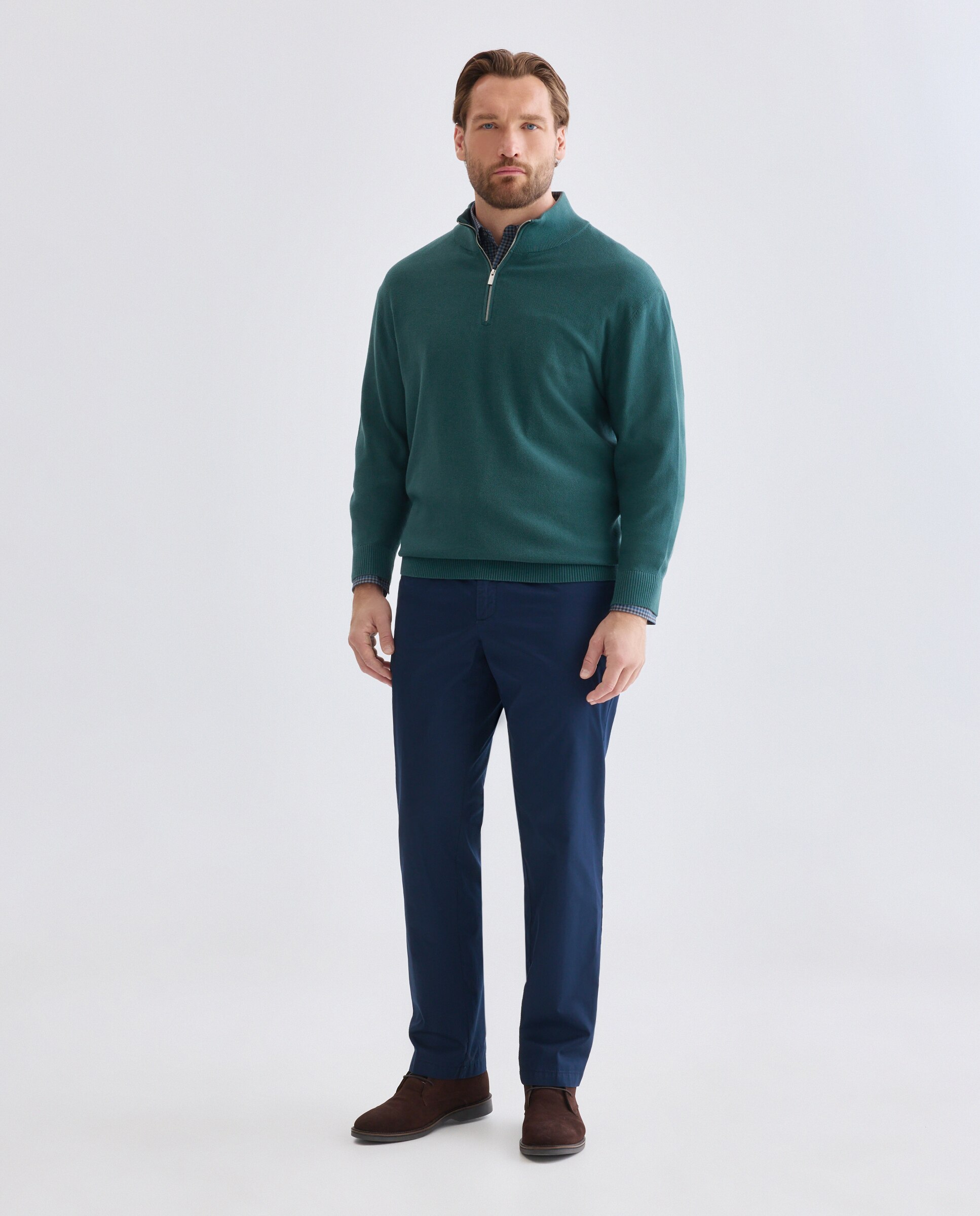 Sueter media cremallera talla hombre hombre. - Dustin - Verde Verde-2