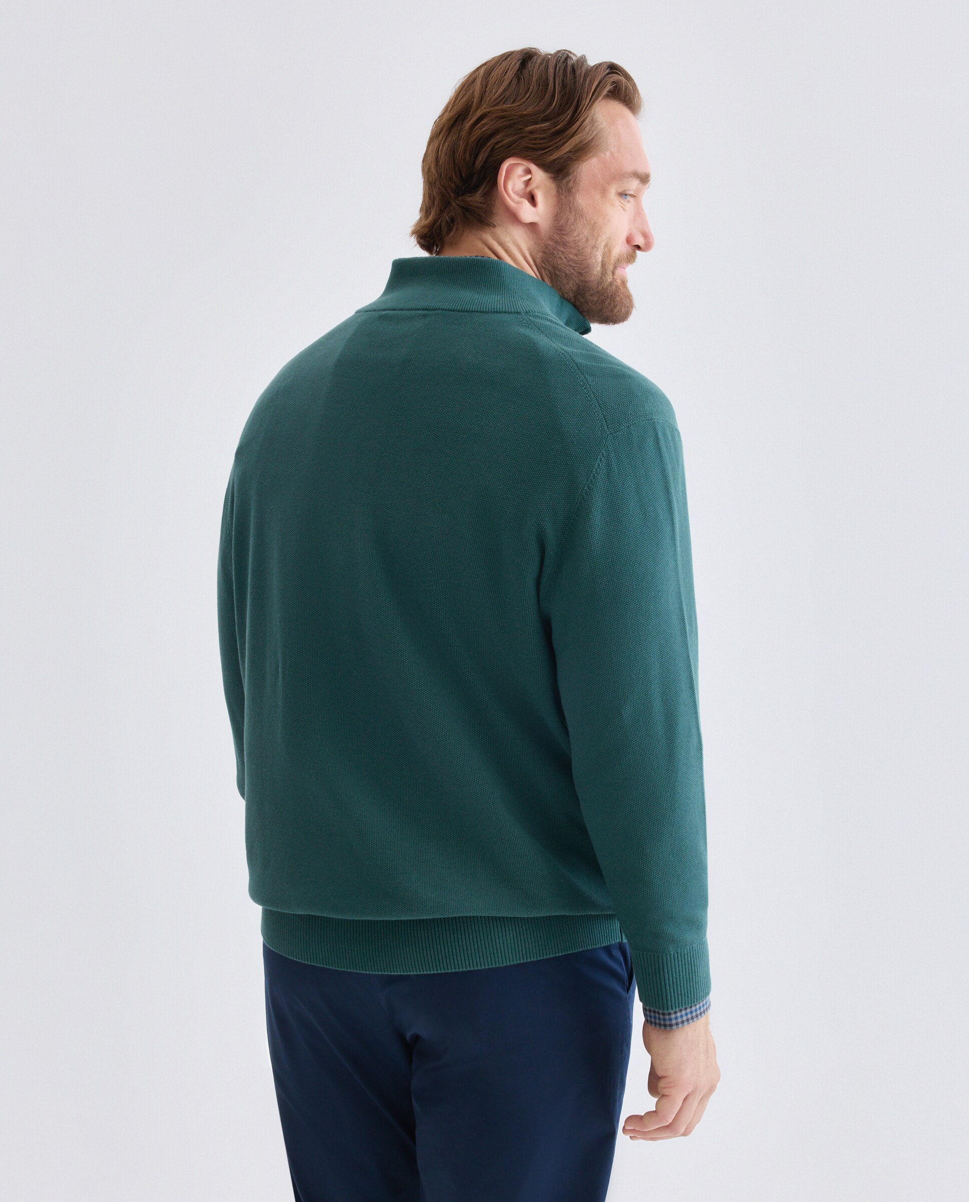 Sueter media cremallera talla hombre hombre. - Dustin - Verde Verde-3