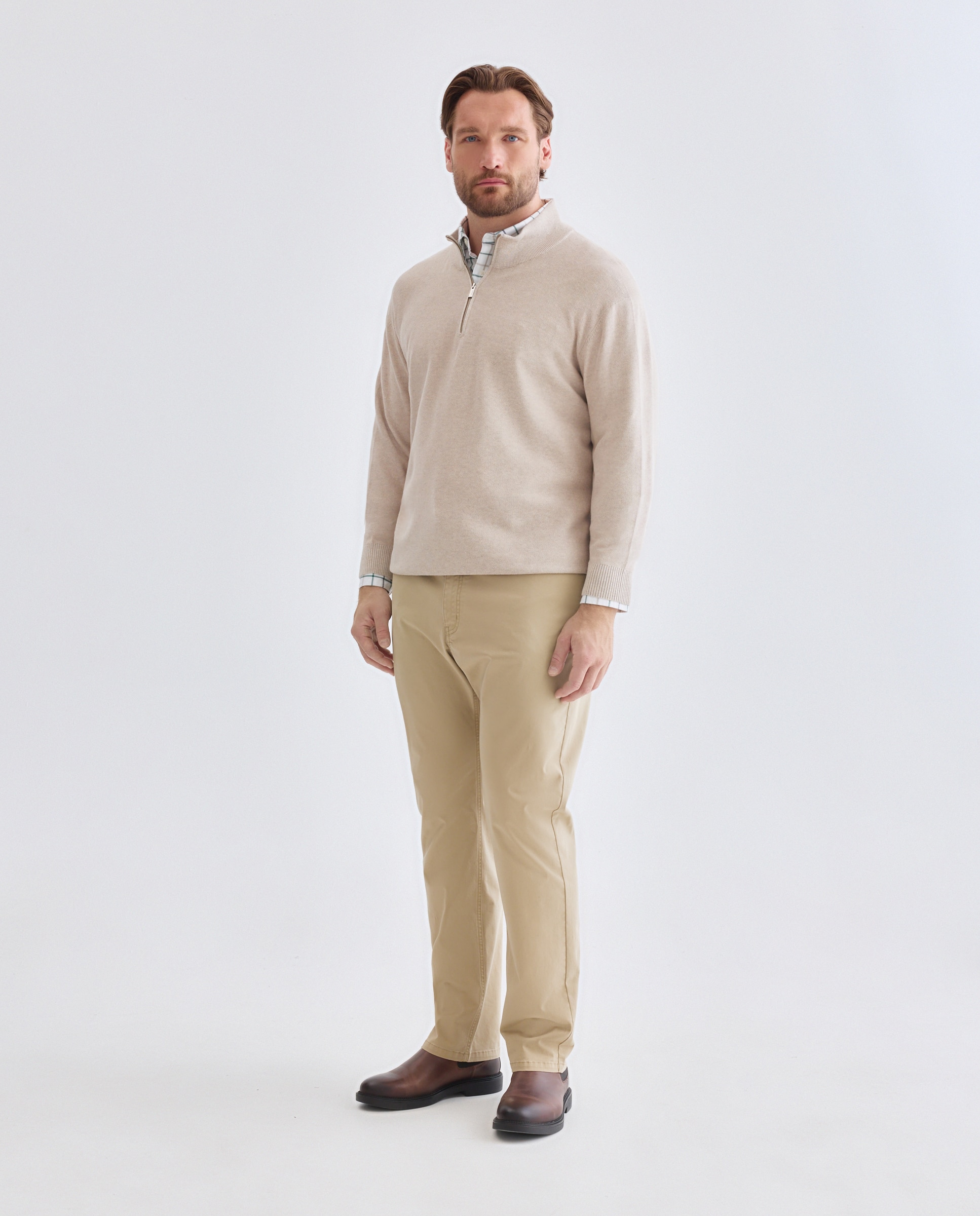 Sueter media cremallera talla hombre hombre. - Dustin - Crudo Crudo-2
