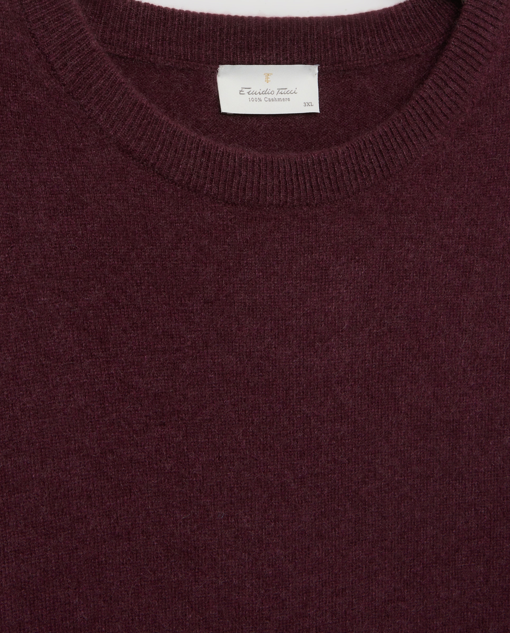 Camisola de Malha com Decote Redondo Lisa Caxemira Castanho-claro-5