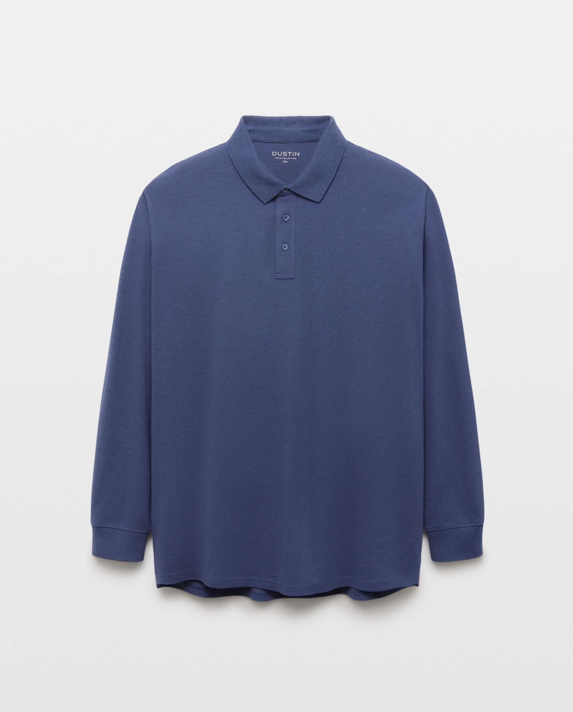 Polo basico manga larga talla grande hombre. - Dustin - Azul marino Azul marino-4