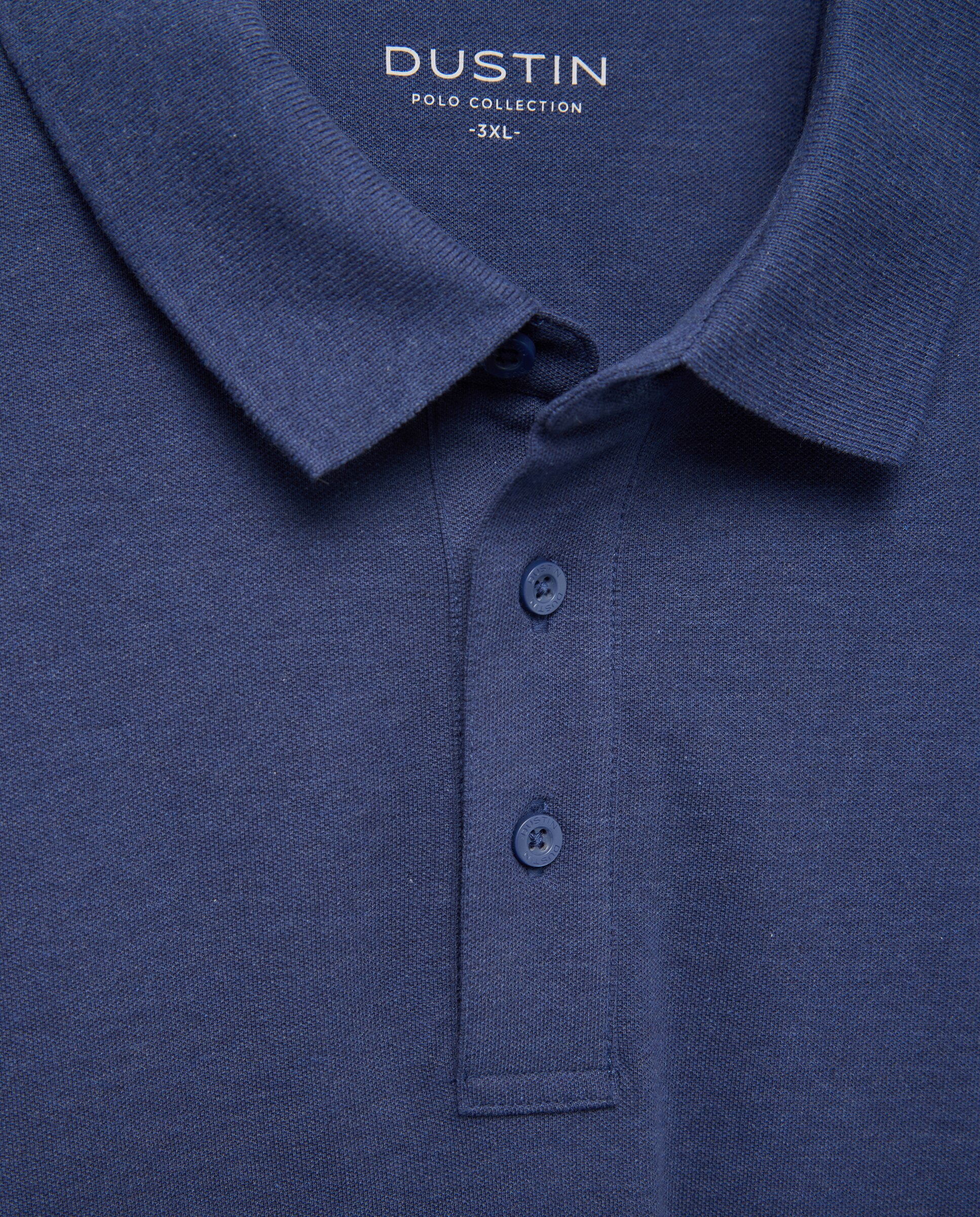 Polo basico manga larga talla grande hombre. - Dustin - Azul marino Azul marino-5
