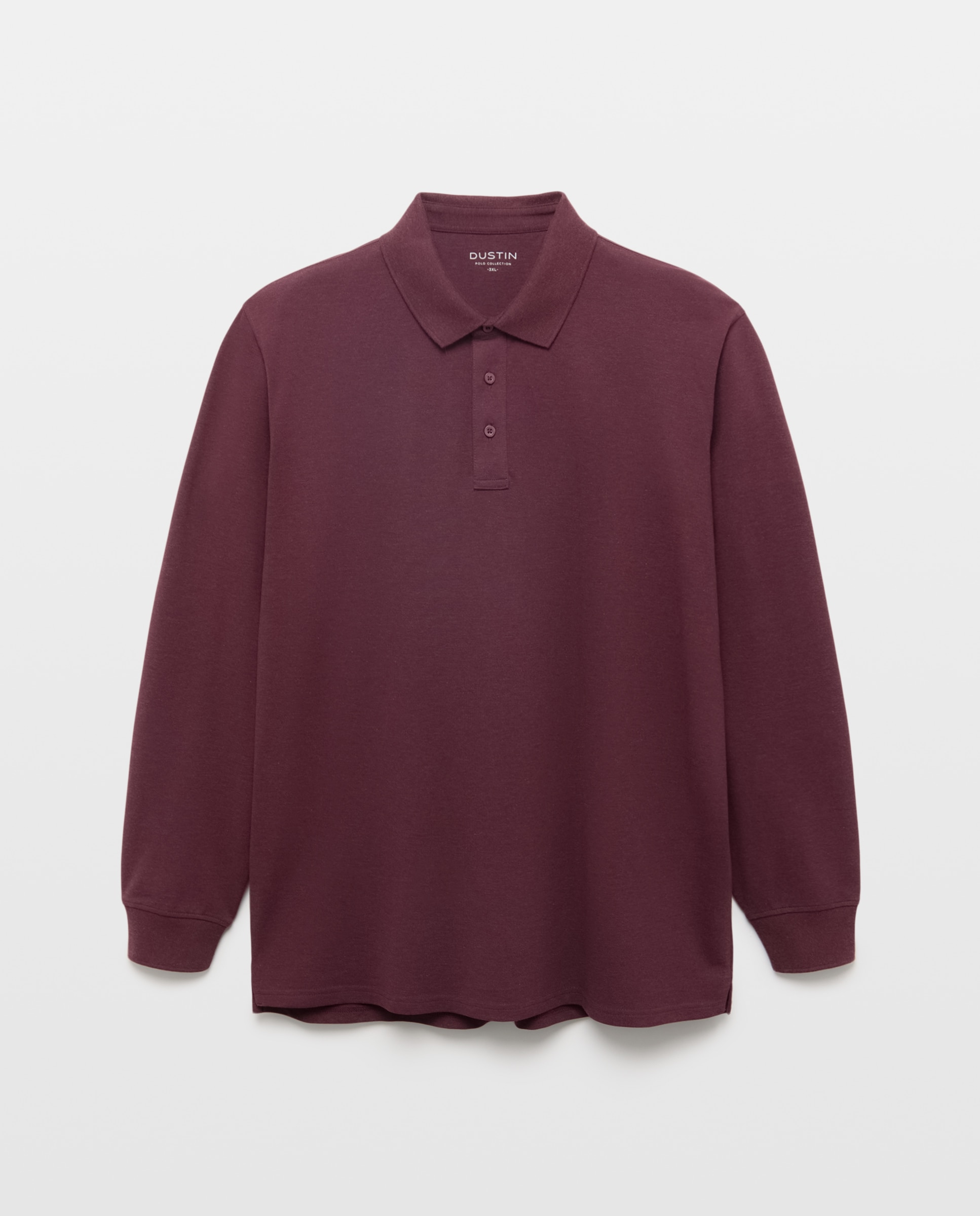 Polo basico manga larga talla grande hombre. - Dustin - Burdeos Burdeos-4