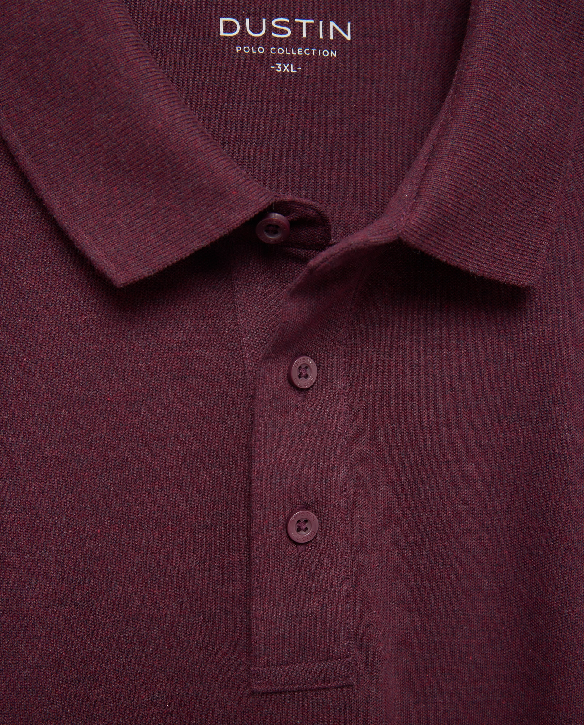 Polo basico manga larga talla grande hombre. - Dustin - Burdeos Burdeos-5