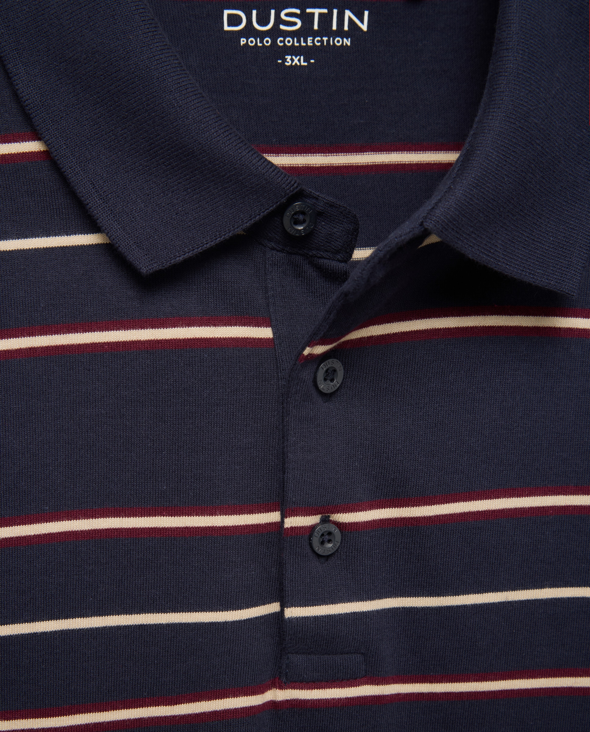 Polo de Manga Comprida às Riscas Tamanhos Grandes Azul-marinho-5