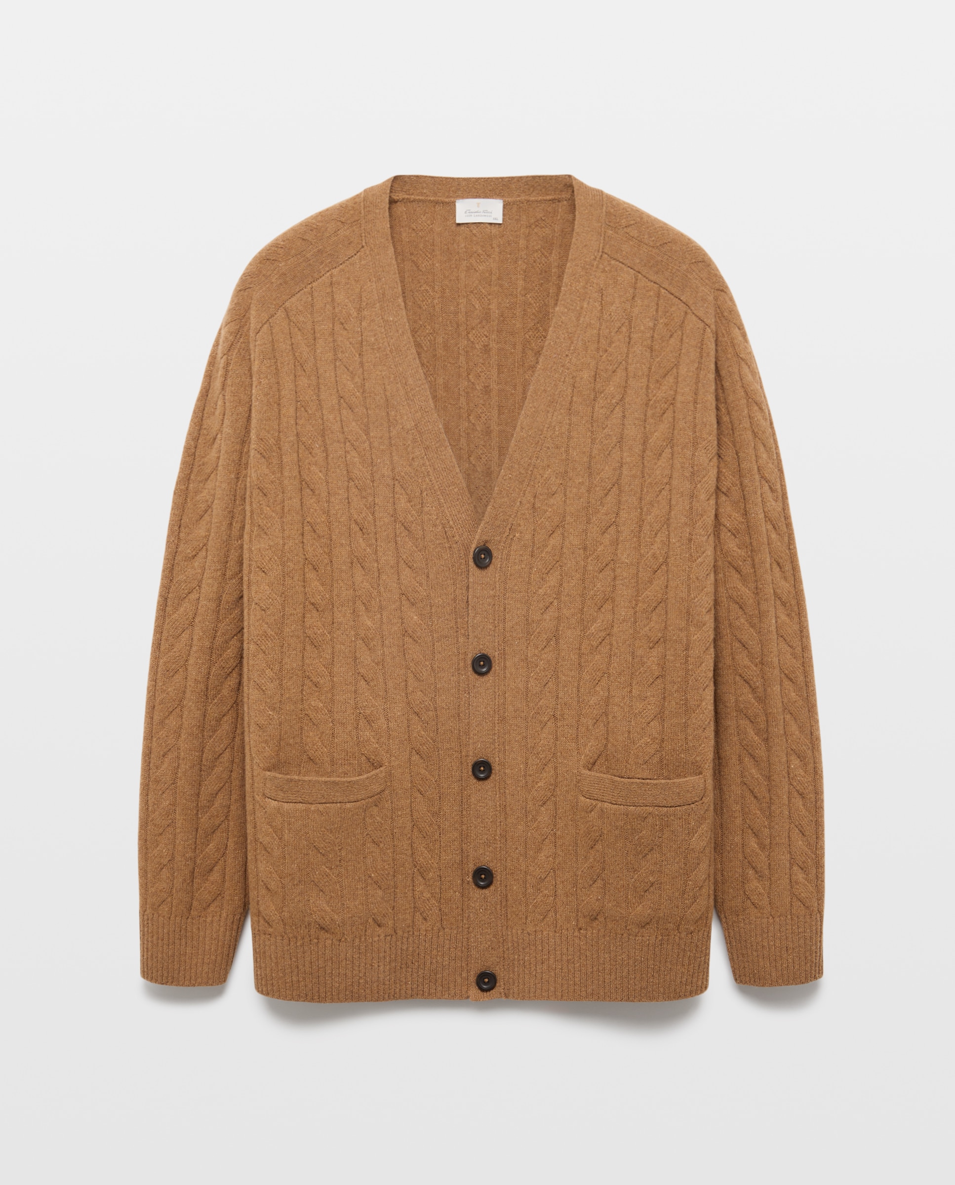 Cardigan de Malha do Cabo de Lambswool com Botões de Fantasia Tamanhos Grandes Verde-escuro-4