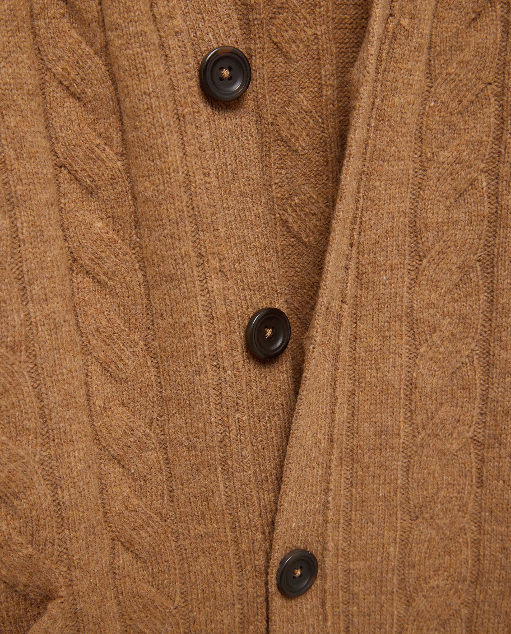 Cardigan de Malha do Cabo de Lambswool com Botões de Fantasia Tamanhos Grandes Verde-escuro-5