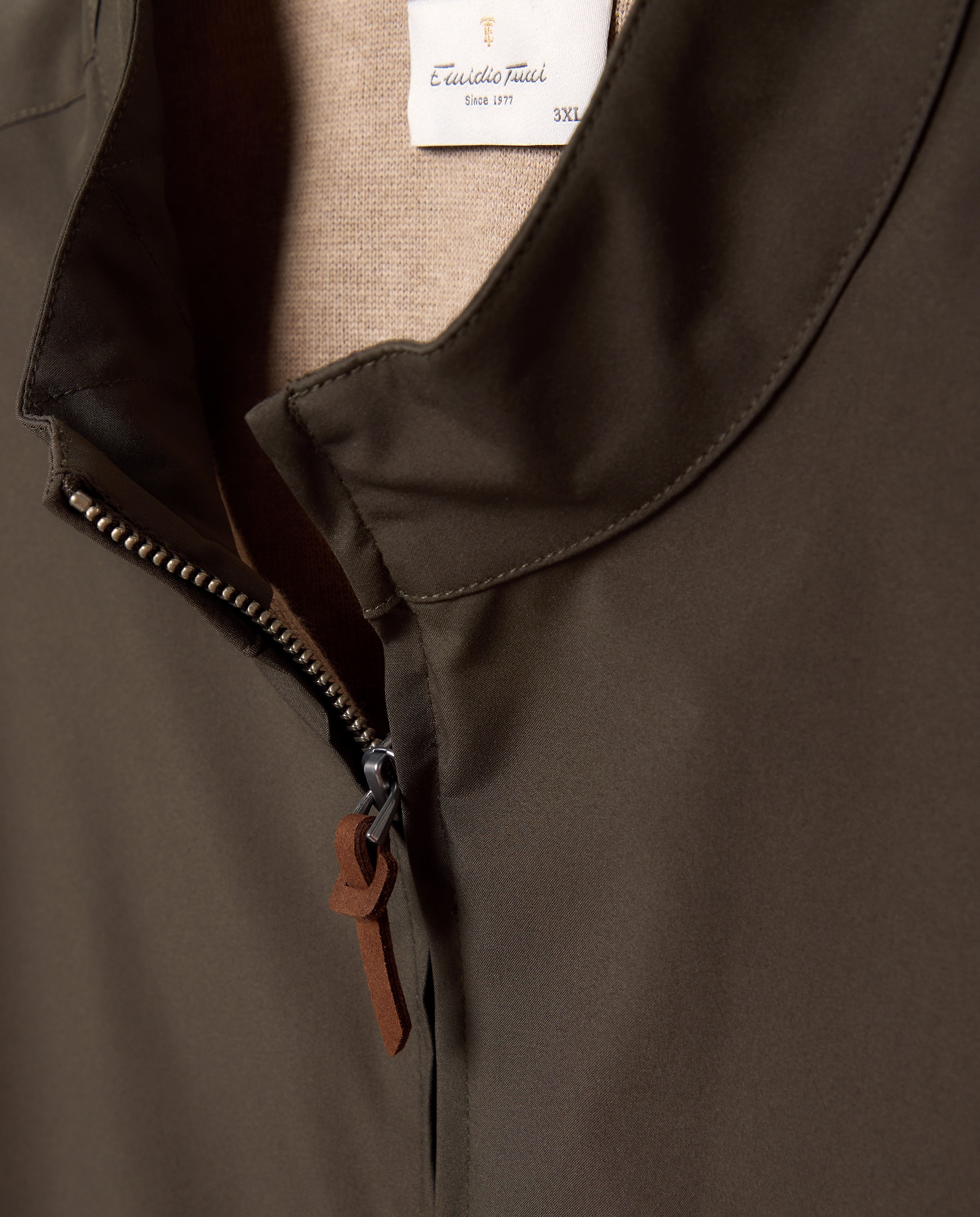 Cardigan de hombre cremallera delantero nylon de tallas grandes - Emidio Tucci - Azul marino Azul marino-5