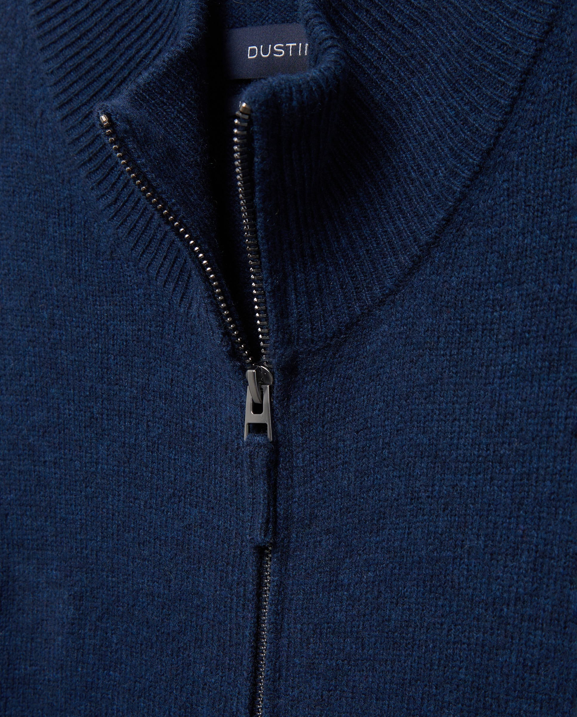 Cardigan cremallera liso 100% lambswool de hombre de tallas grandes - Dustin - Azul marino Azul marino-6