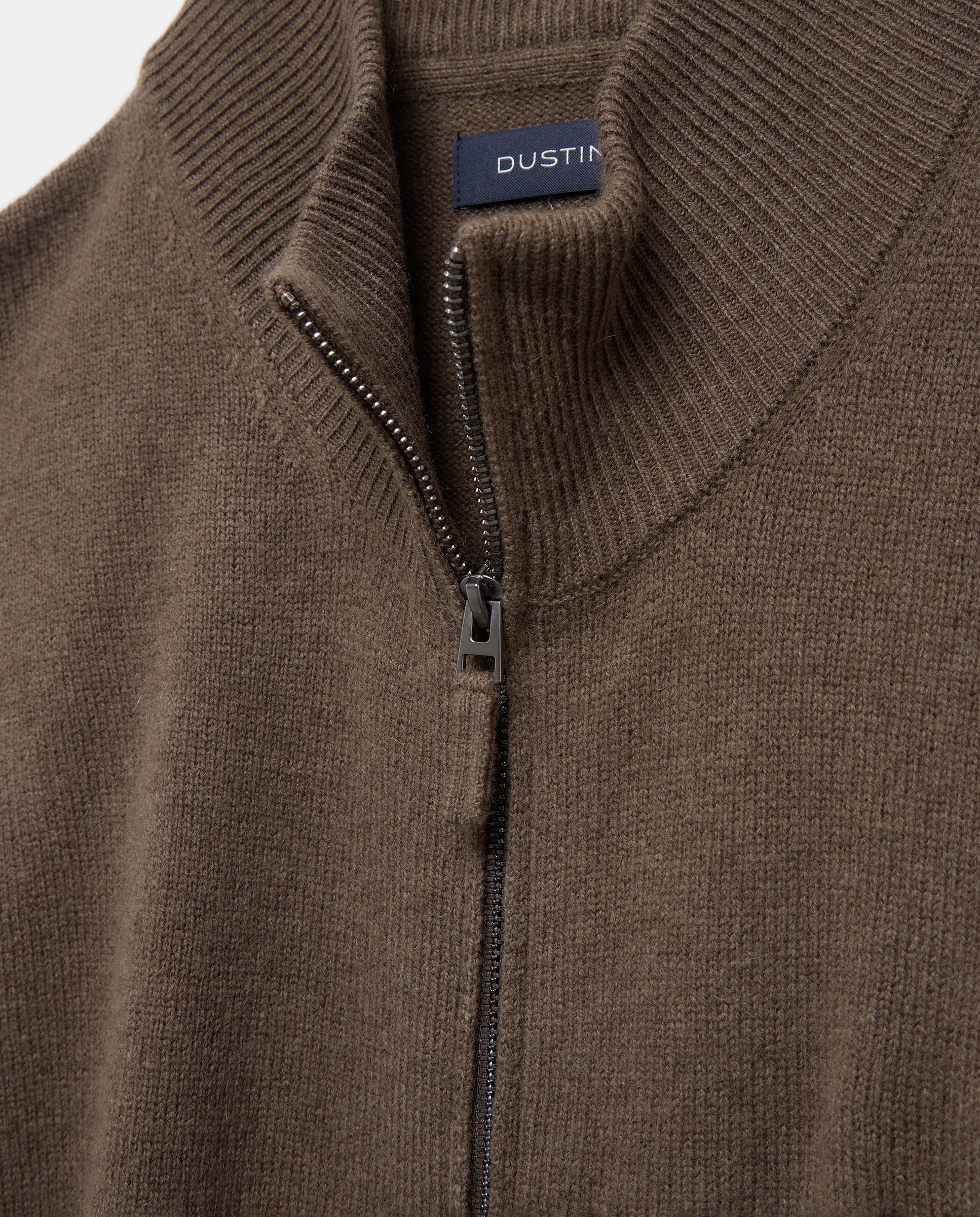 Cardigan cremallera liso 100% lambswool de hombre de tallas grandes - Dustin - Verde oscuro Verde oscuro-6