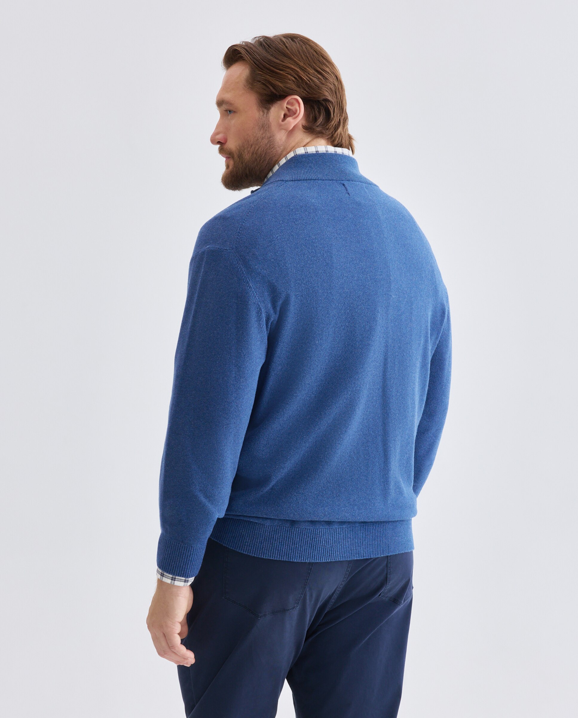 Chaqueta cremallera talla grande hombre. - Dustin - Azul Azul-3