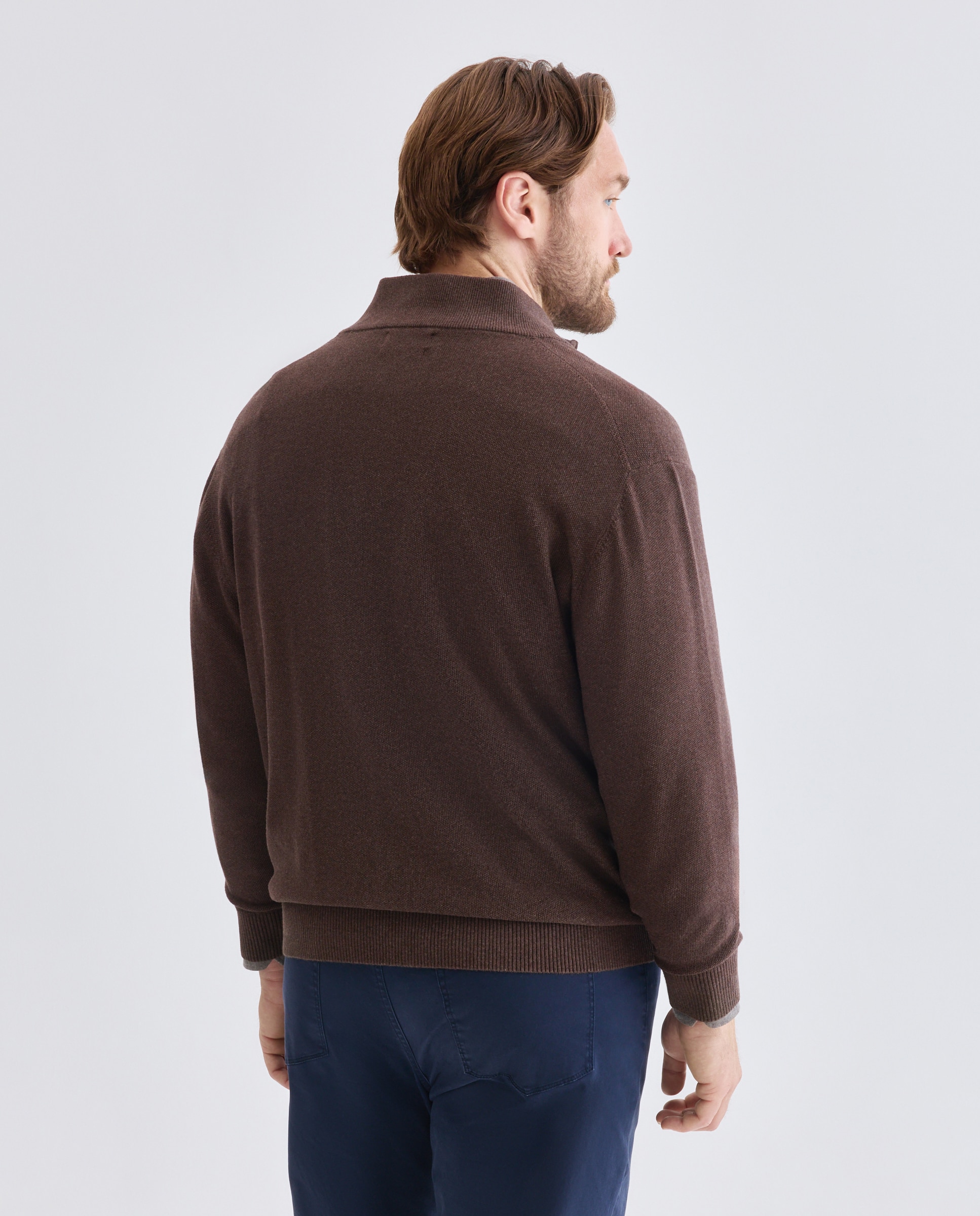 Chaqueta cremallera talla grande hombre. - Dustin - Marrón oscuro Marrón oscuro-3