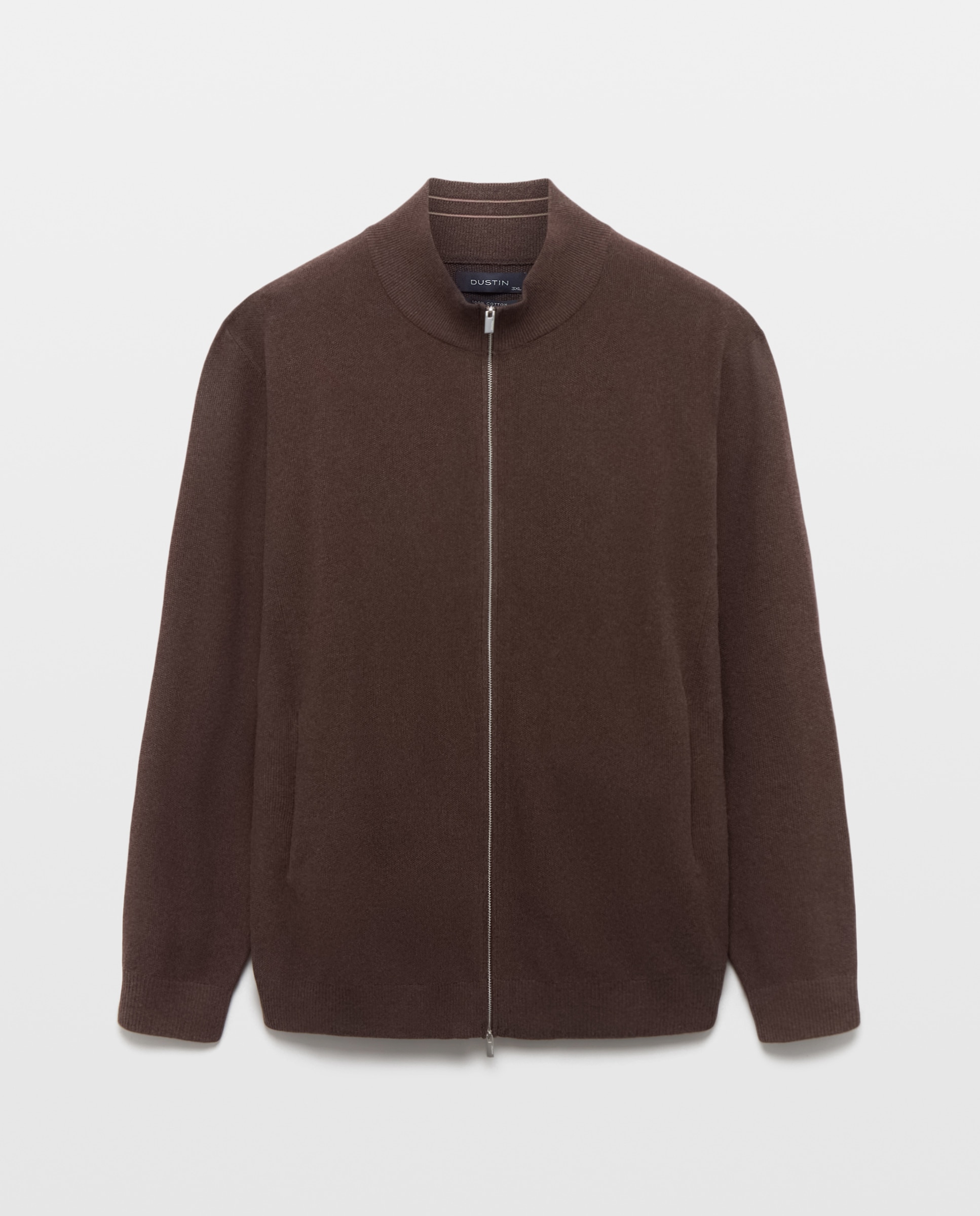Chaqueta cremallera talla grande hombre. - Dustin - Marrón oscuro Marrón oscuro-4