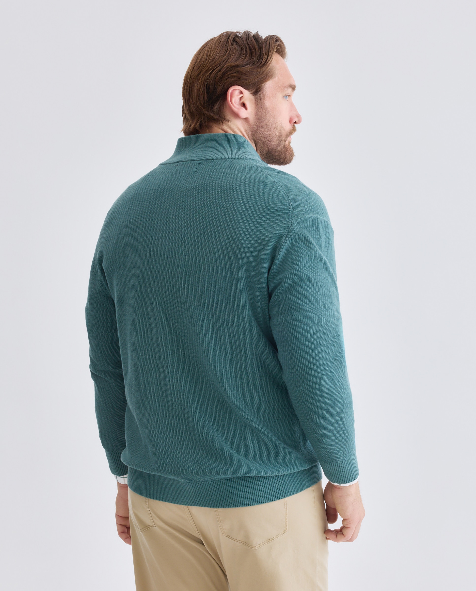 Chaqueta cremallera talla grande hombre. - Dustin - Verde oscuro Verde oscuro-3
