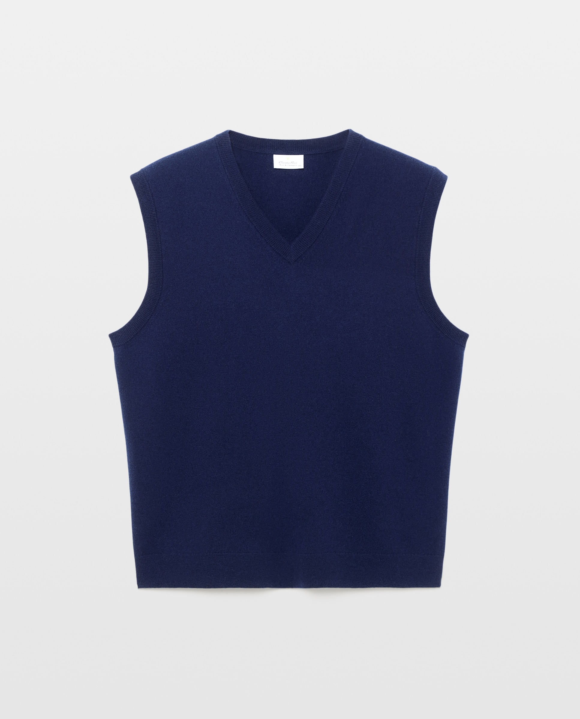 Imagen 4 de Chaleco cuello pico cerrado lana/cashmere hombre - Emidio Tucci - Azul marino Azul marino