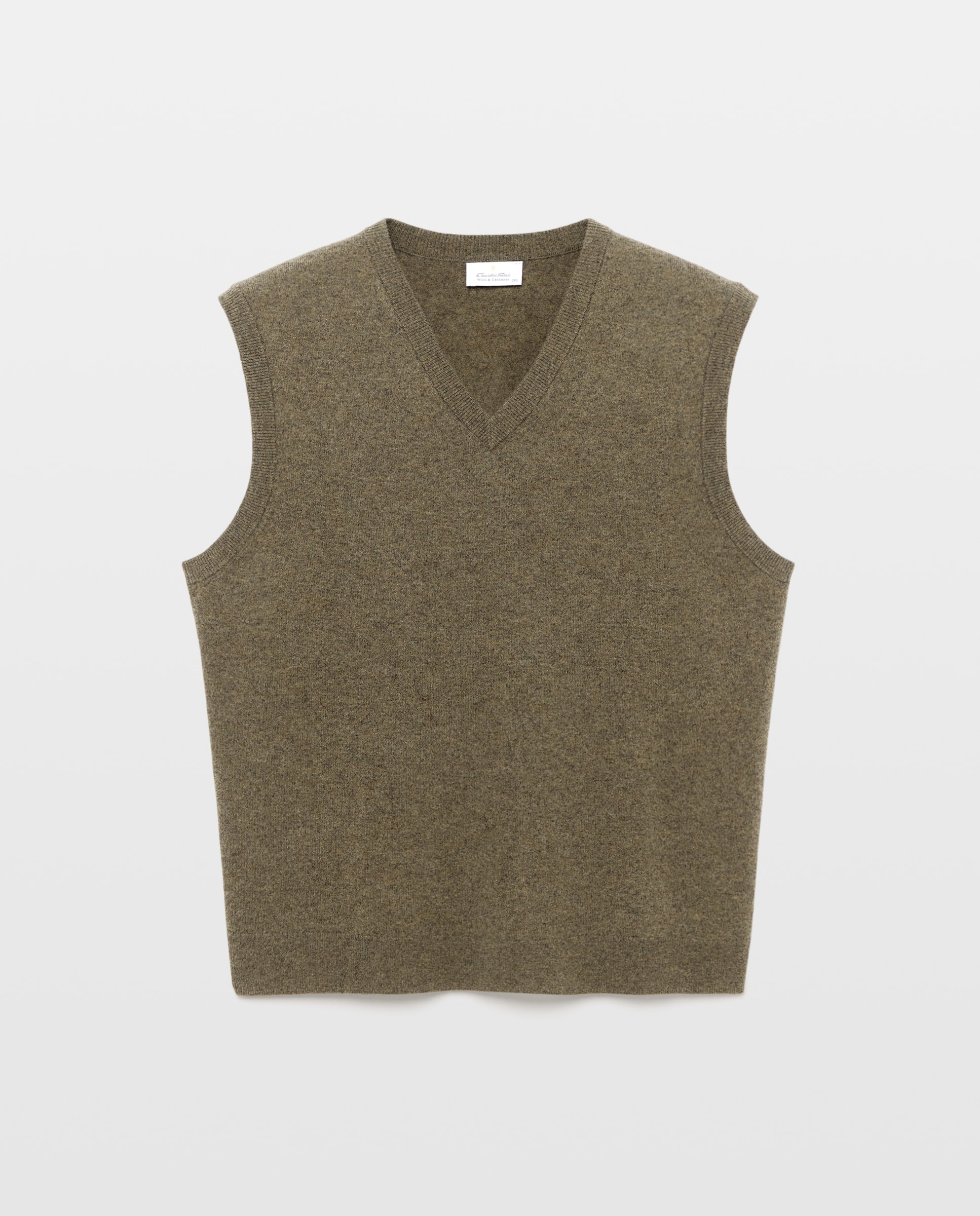 Imagen 4 de Chaleco cuello pico cerrado lana/cashmere hombre - Emidio Tucci - Kaki Kaki