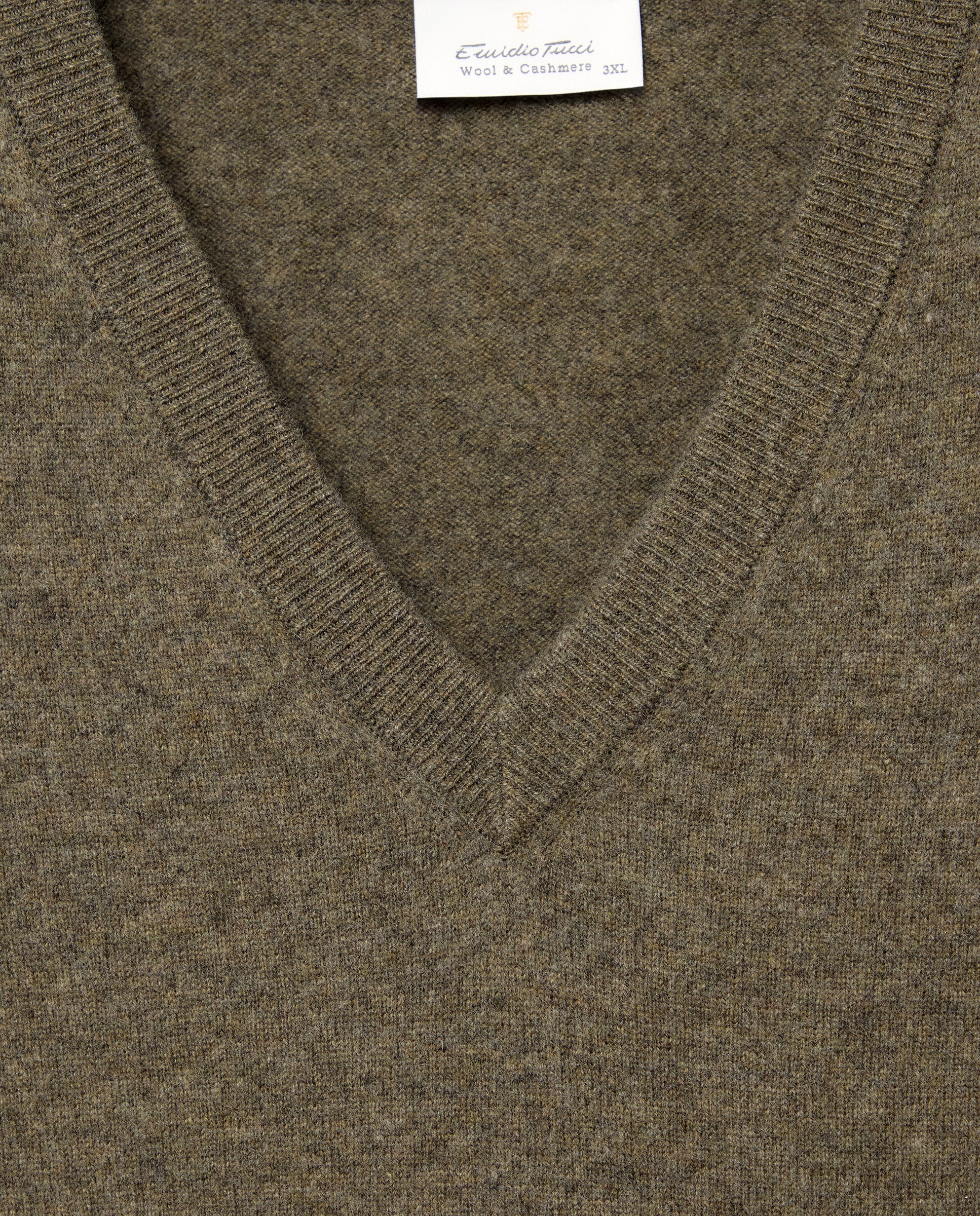 Imagen 5 de Chaleco cuello pico cerrado lana/cashmere hombre - Emidio Tucci - Kaki Kaki