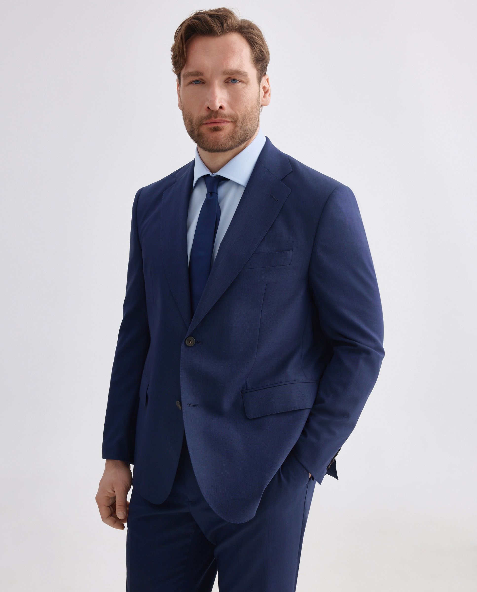 Chaqueta separate Regular estructura vestir 100% Lana hombre tallas grandes - Emidio Tucci - Azul claro Azul claro-1