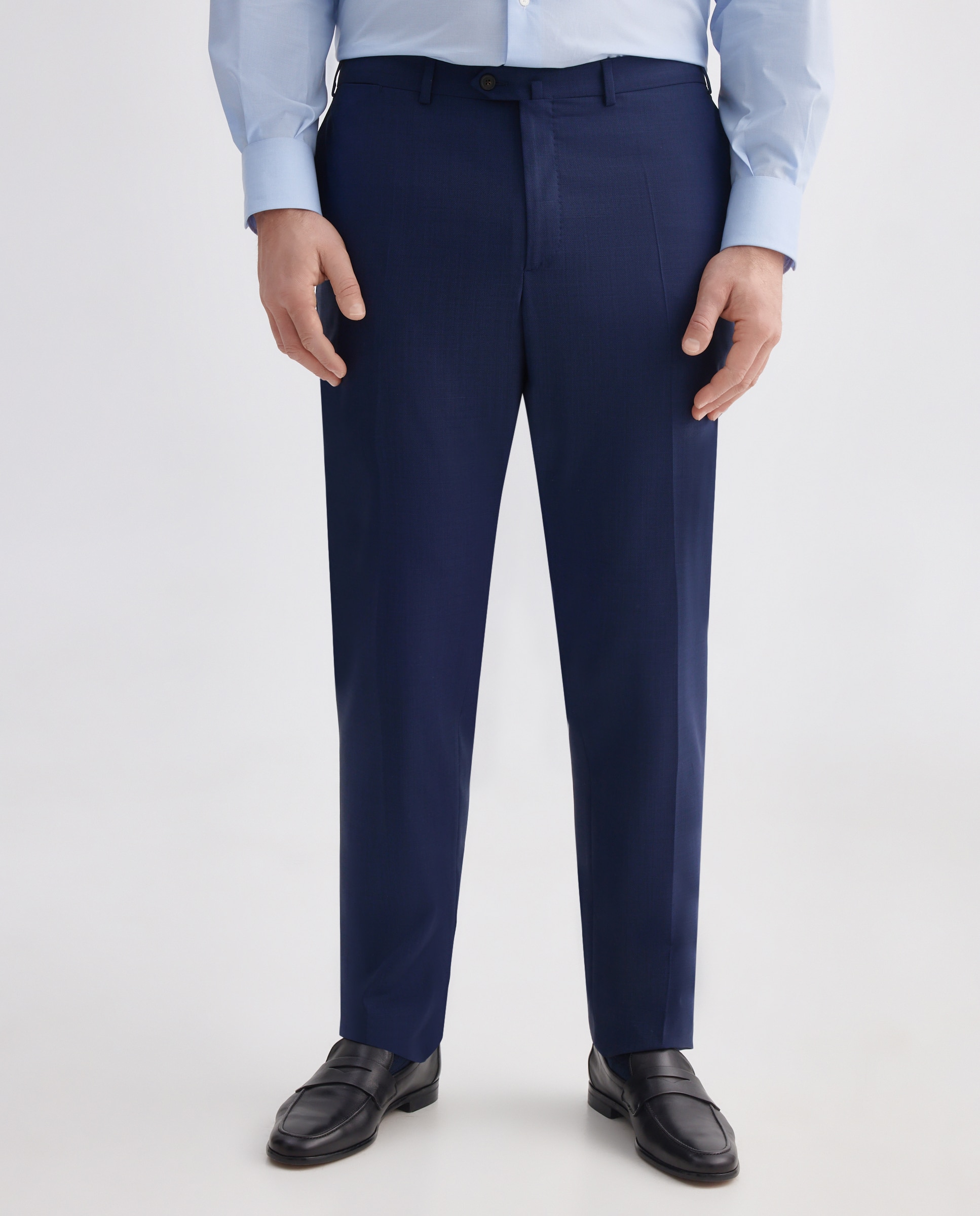 Pantalón separate Regular estructura vestir 100% Lana hombre tallas grandes - Emidio Tucci - Azul claro Azul claro-2