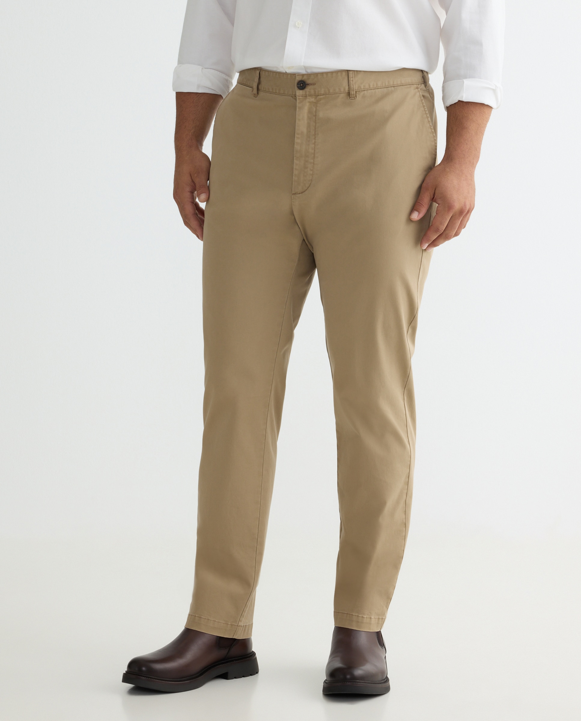 Pantalón sport de hombre, regular algodón elastómero tallas grandes - Dustin - Camel Camel-2