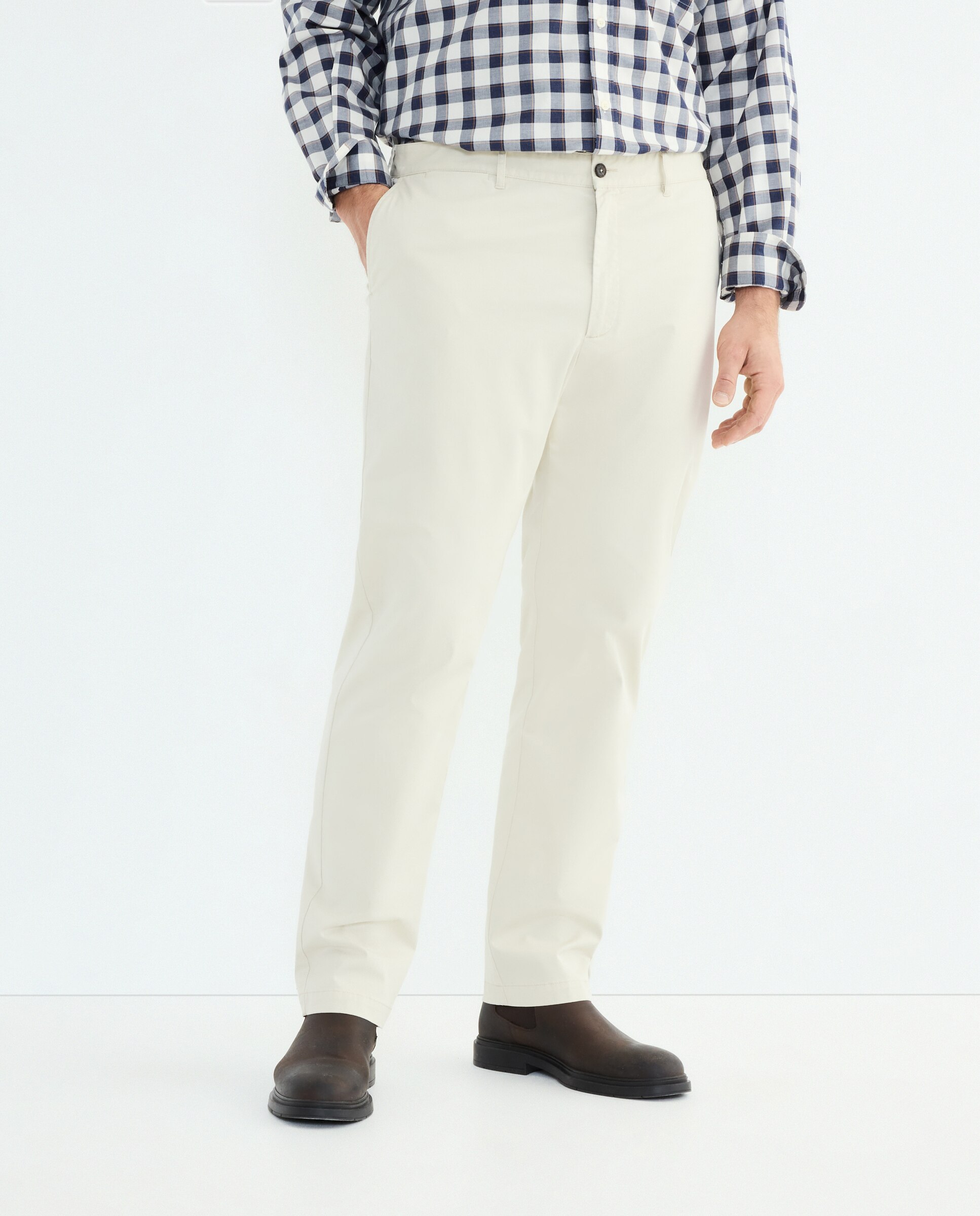 Pantalón sport de hombre, regular algodón elastómero tallas grandes - Dustin - Beige Beige-2