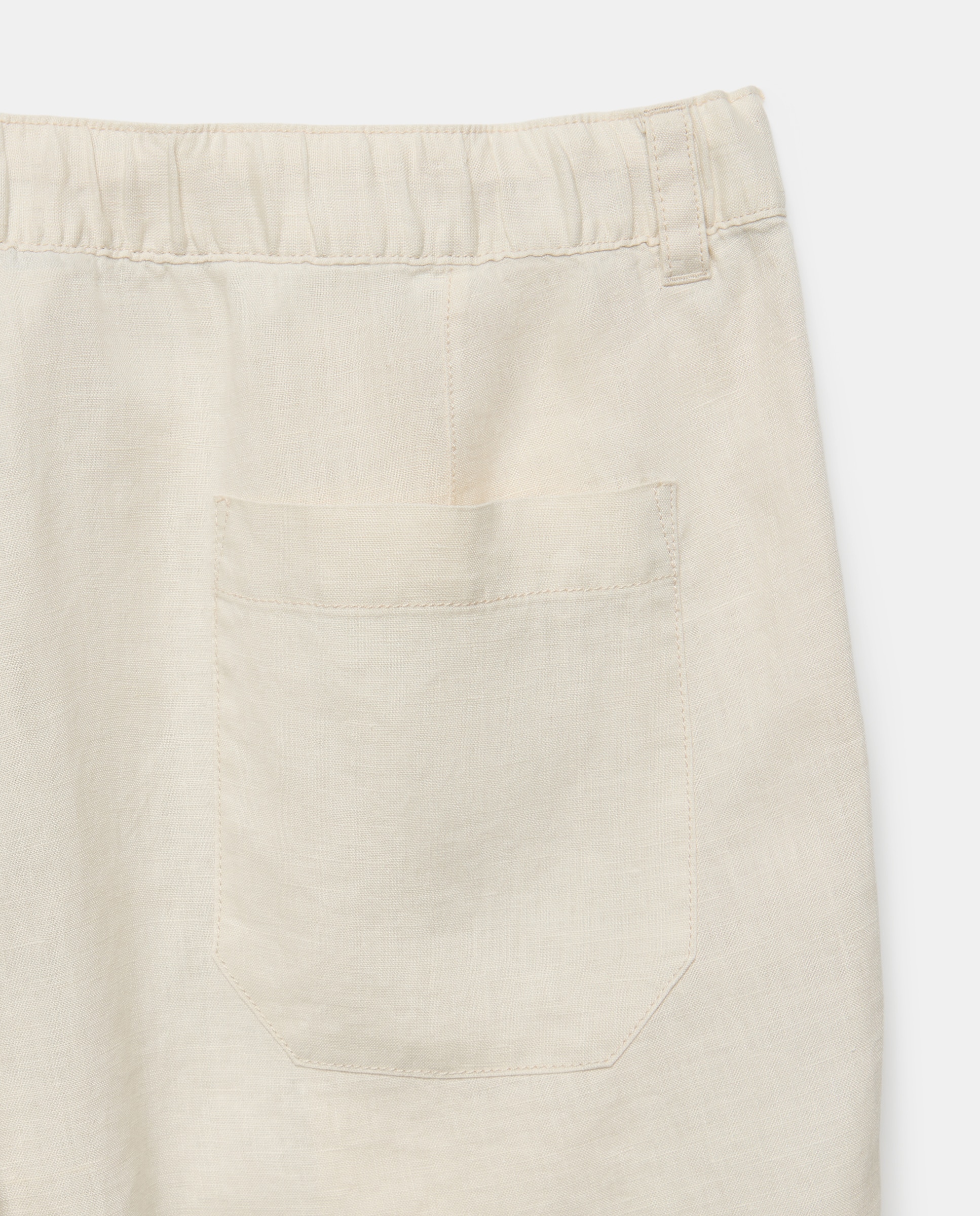 Bermudas Desportivas de Linho Tamanhos Grandes Bege-5