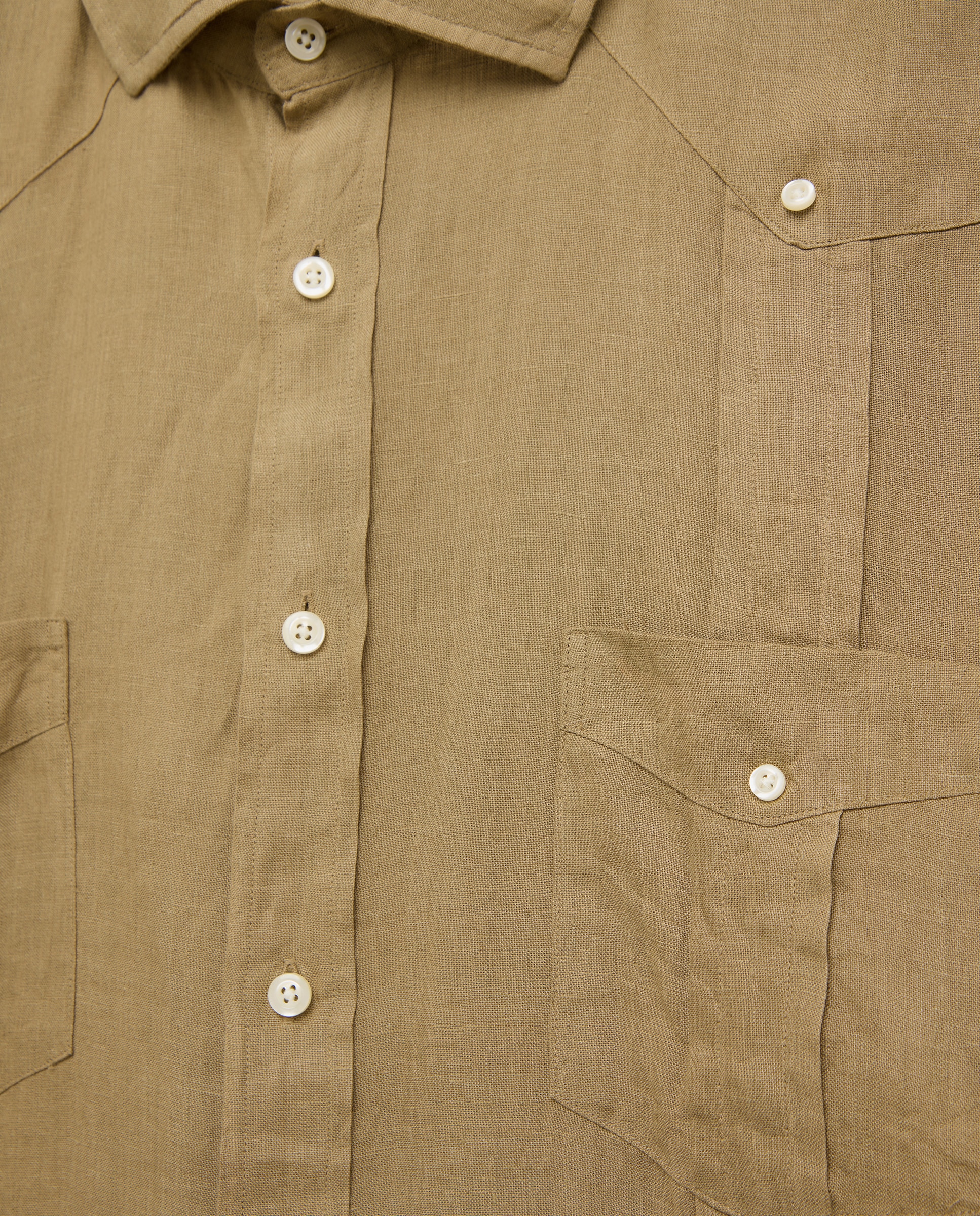 Camisa Guayabera de Linho Amarelo-5
