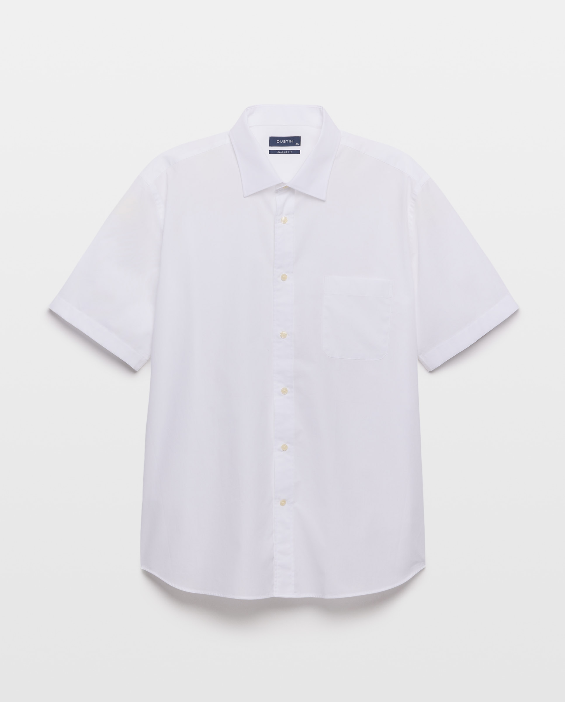 Camisa de manga corta de vestir lisa de hombre tallas grandes - Dustin - Blanco Blanco-4