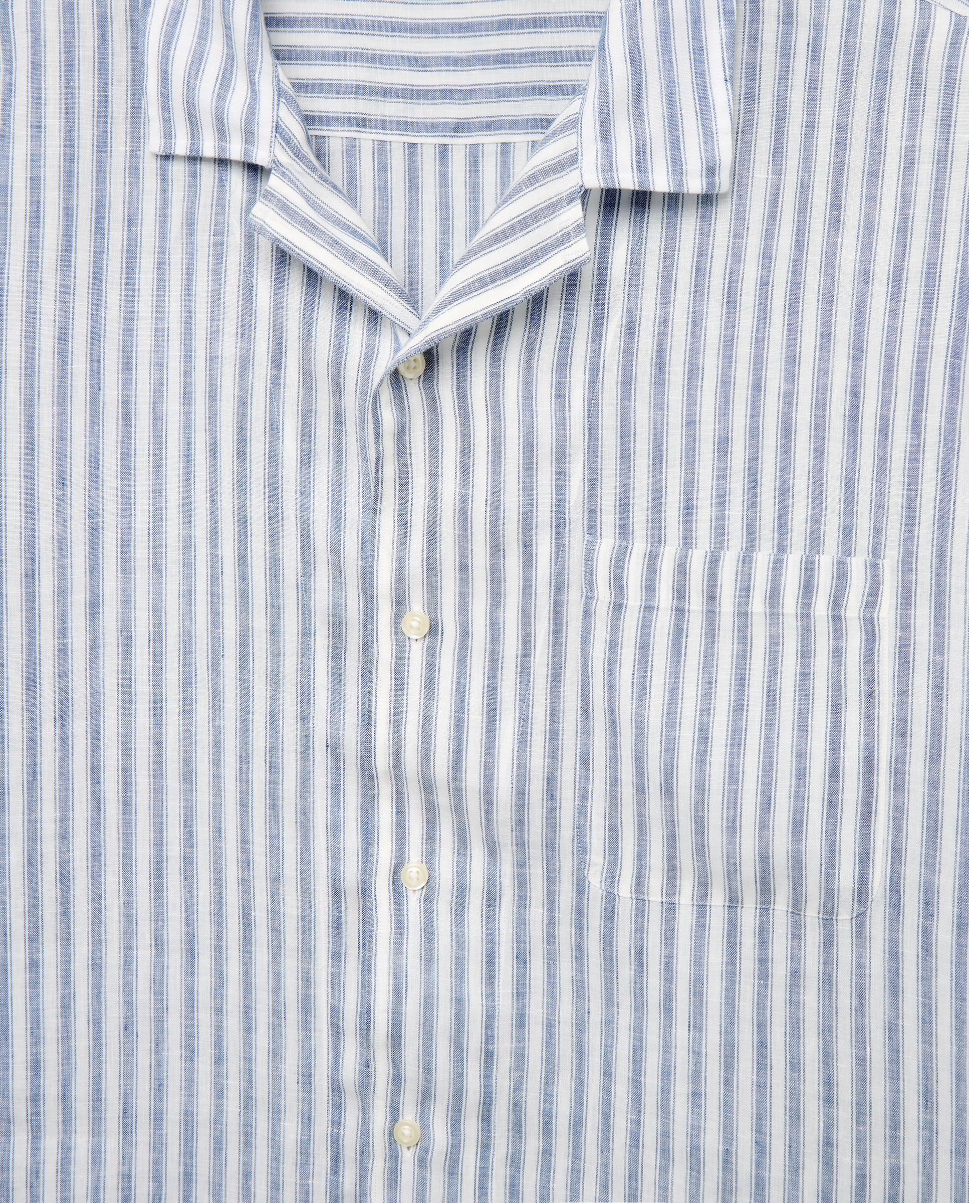 Camisa de Linho com Manga Curta Tamanhos Grandes Azul-marinho-5