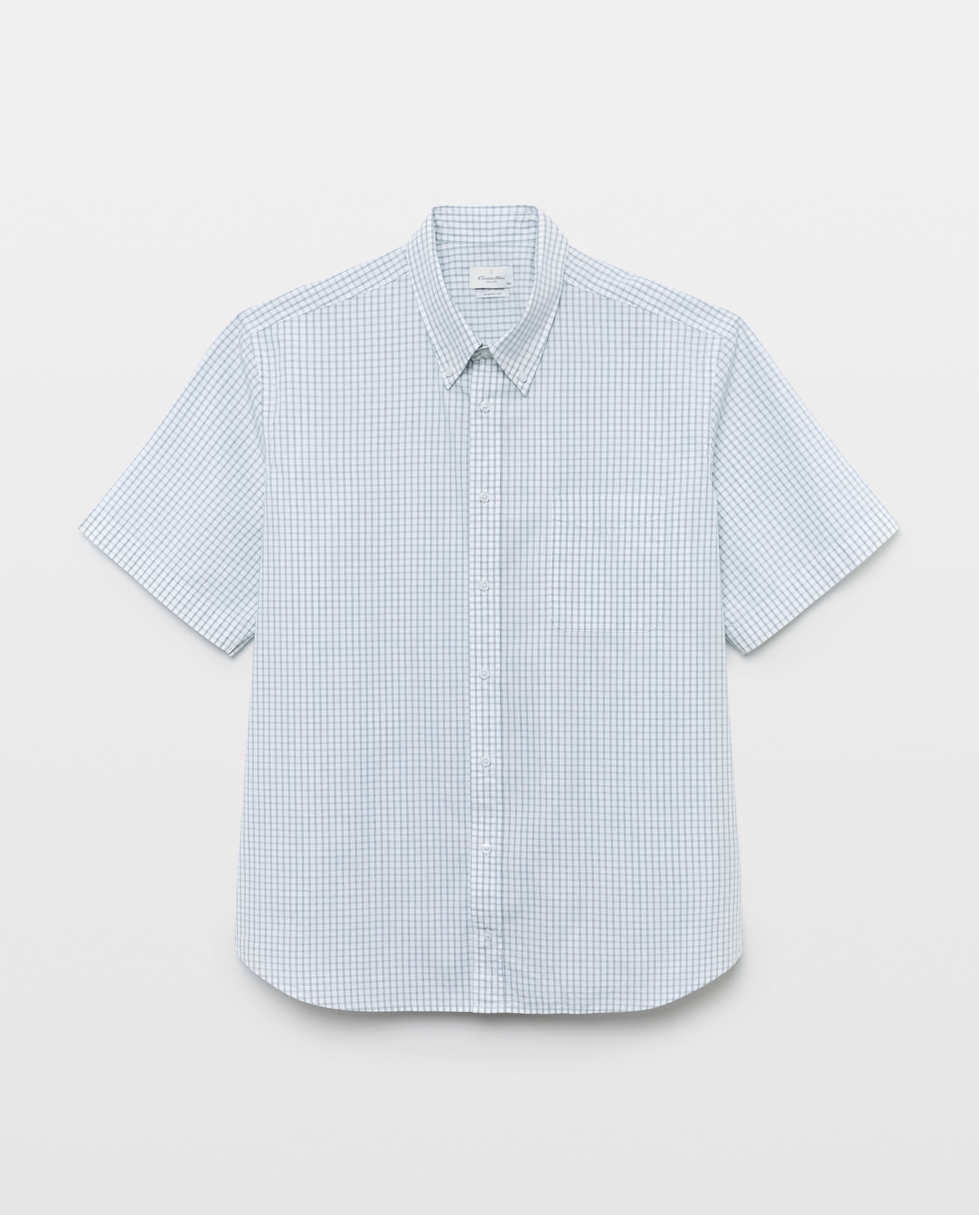 Camisa Casual de Popelina com Manga Curta Tamanhos Grandes Verde-4