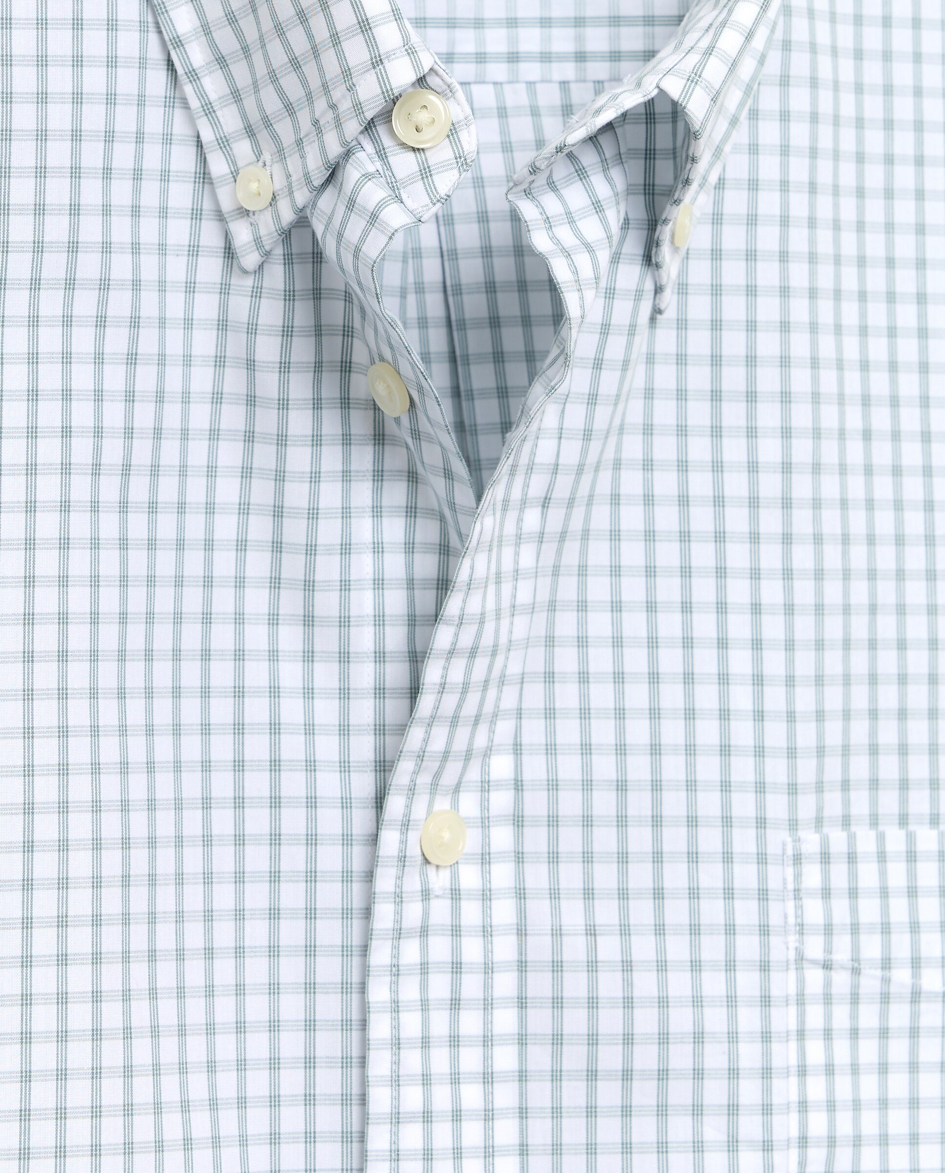 Camisa Casual de Popelina com Manga Curta Tamanhos Grandes Verde-5
