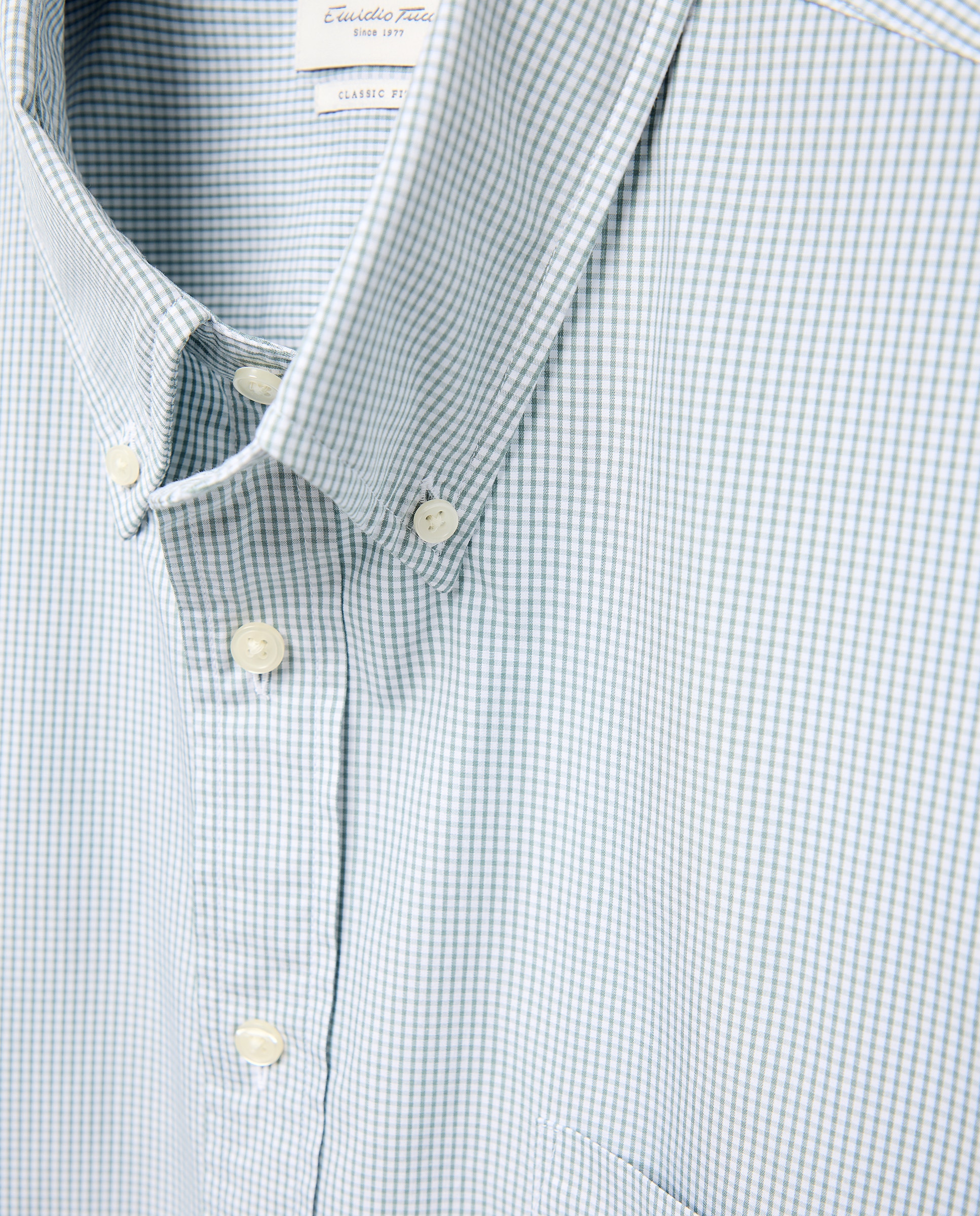 Camisa Casual de Popelina com Manga Curta Tamanhos Grandes Verde-5