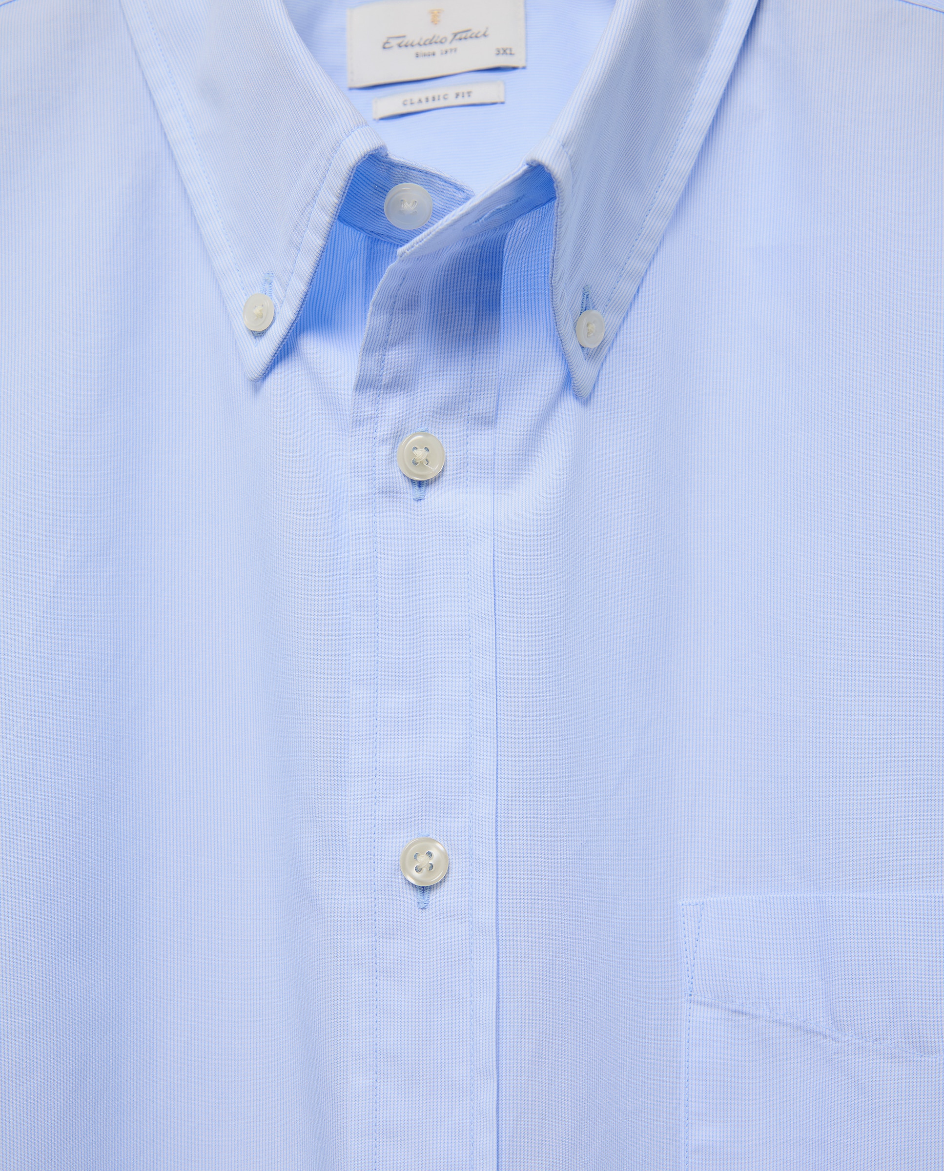 Camisa Casual de Popelina com Manga Curta Tamanhos Grandes Azul-claro-6