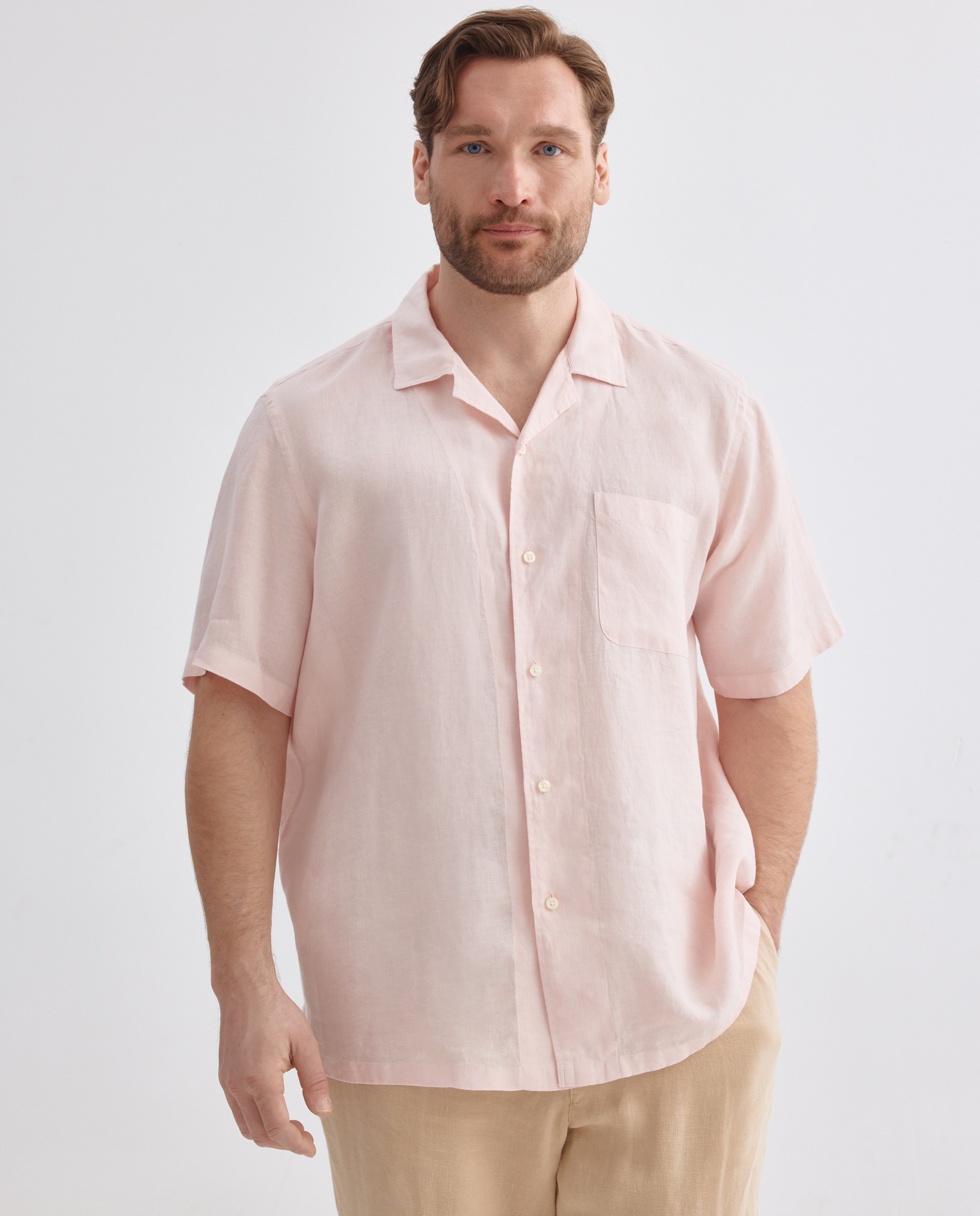 Imagem 0 de Camisa de Linho com Manga Curta Tamanhos Grandes