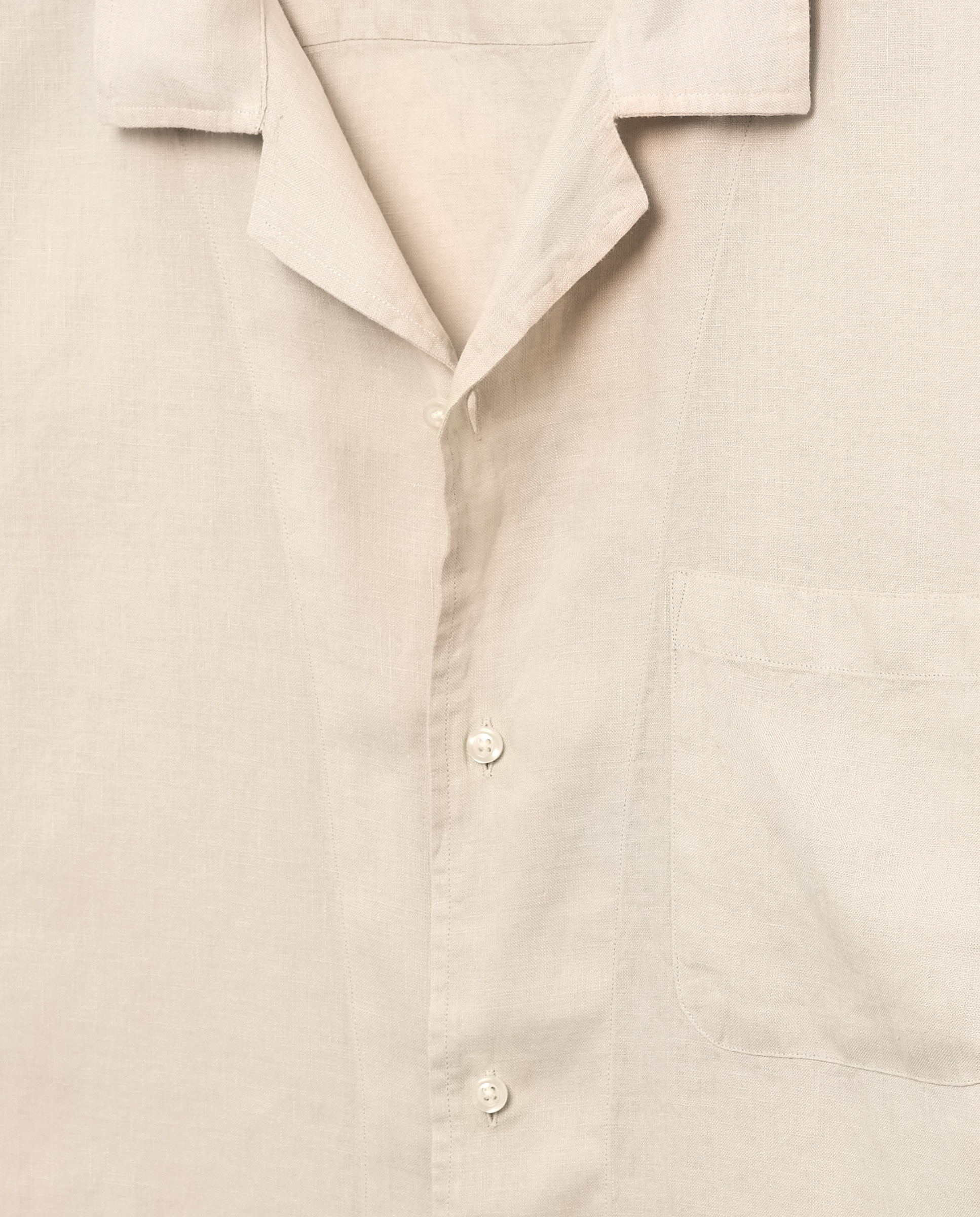Camisa de Linho com Manga Curta Tamanhos Grandes Azul-5