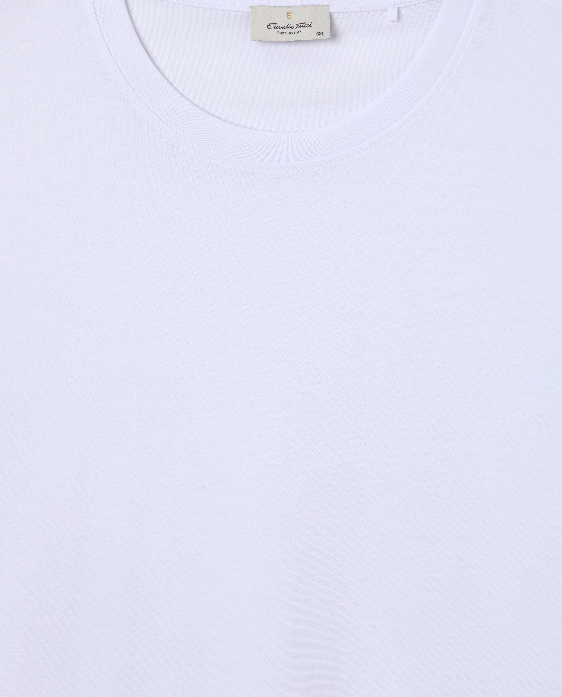 T-shirt de Manga Curta Básica Tamanhos Grandes Branco-5