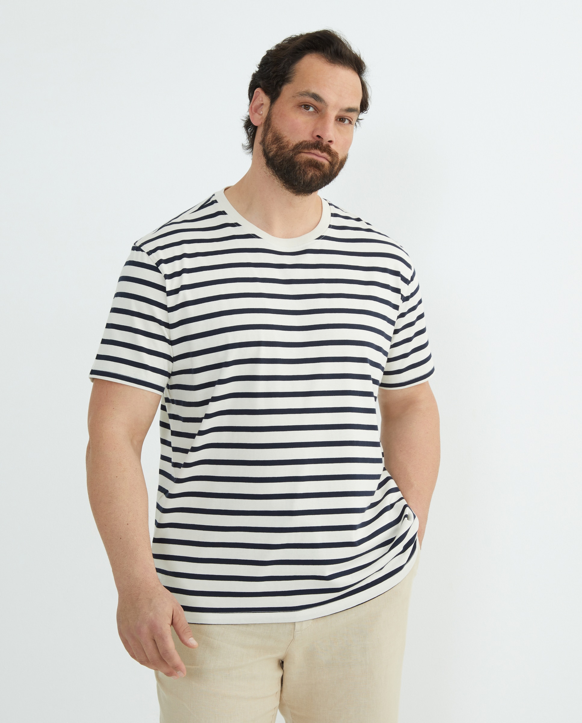 T-shirt de Manga Curta com Fantasia Tamanhos Grandes Branco-1