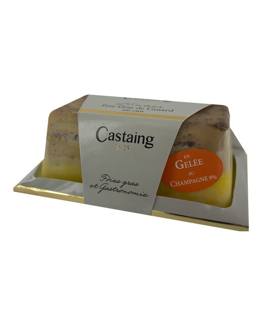 Bloc de foie gras de pato en jalea de champán Castaing 1