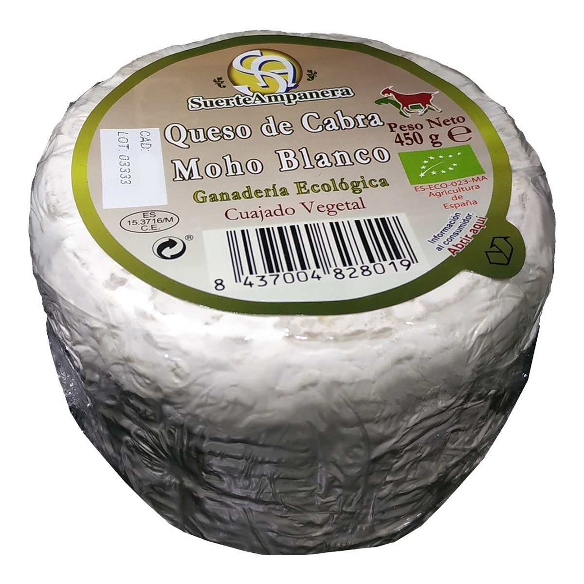 Queso de cabra ecológico Moho Blanco Suerte Ampanera 1