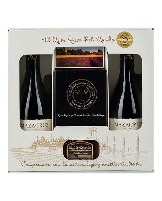 Estuche gourmet selección vino, queso y miel Dehesa de los Llanos