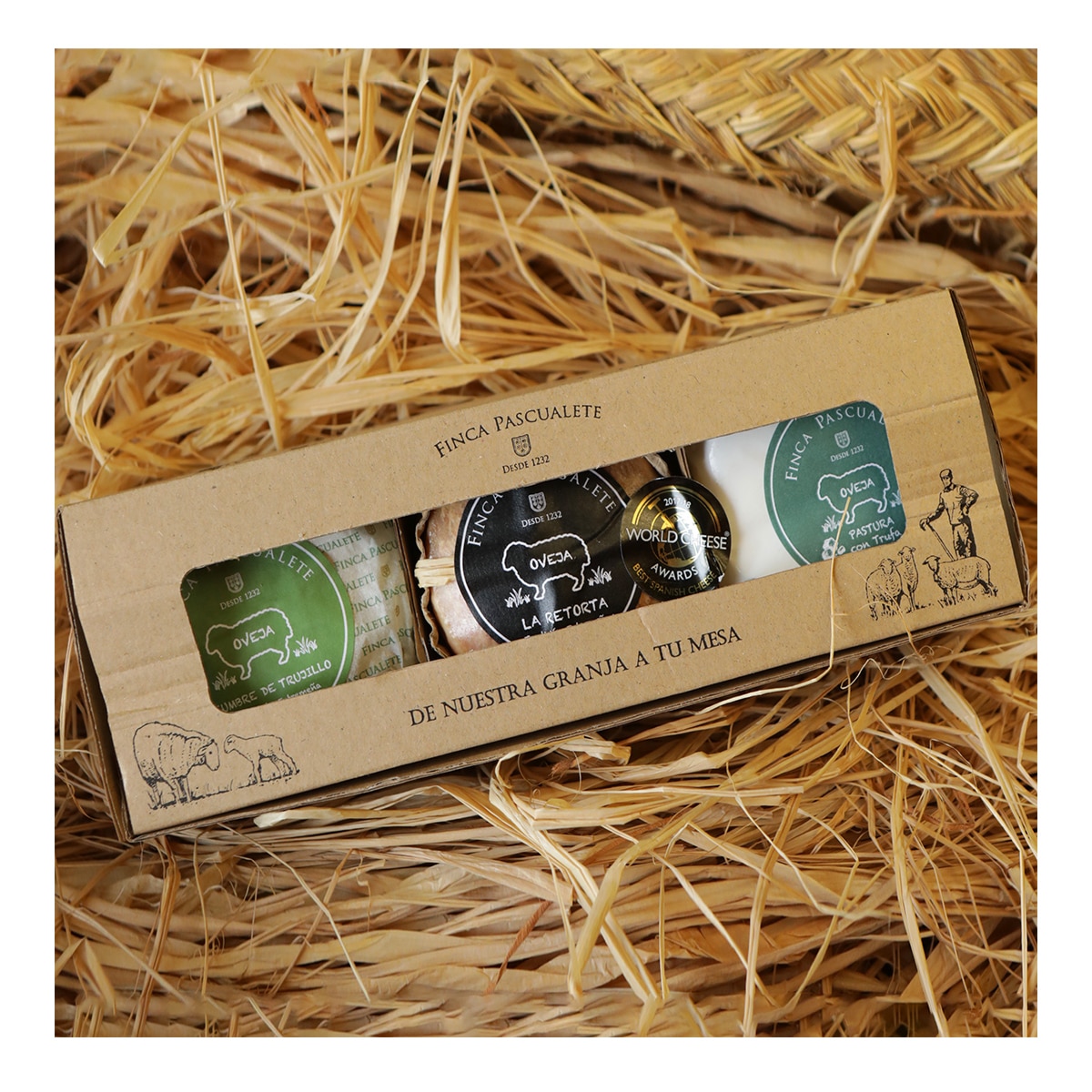 Surtido de 3 mini tortas queso de oveja de Extremadura Finca Pascualete 3