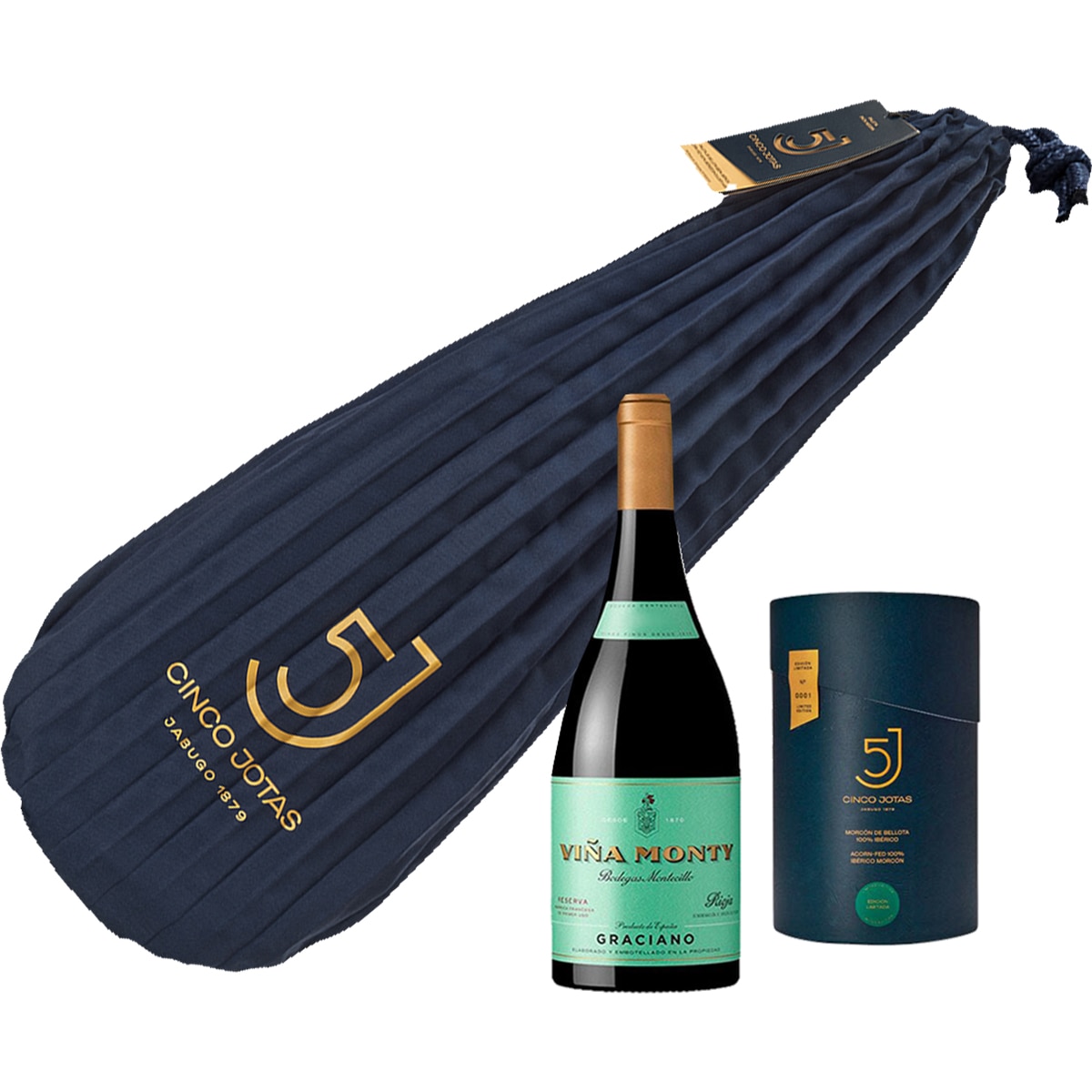 Pack especial ibéricos Cinco Jotas + Vino Rioja 1