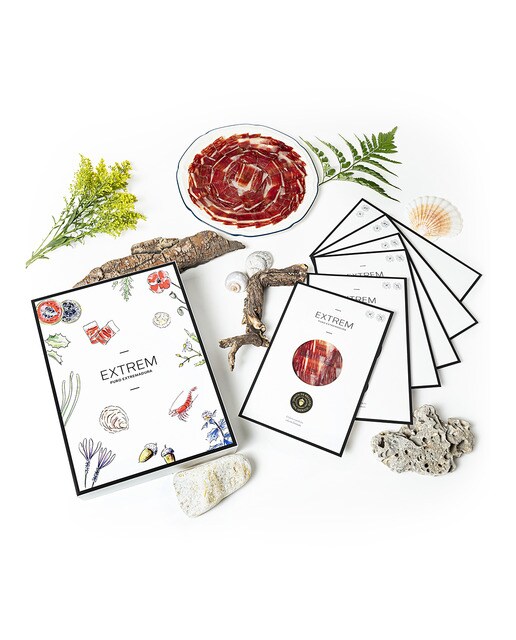 Estuche Gourmet de 6 sobres loncheados de 80gr con Jamón, Paleta, Chorizo, Salchichón, Presa y Lomo de bellota 100% ibérico 2