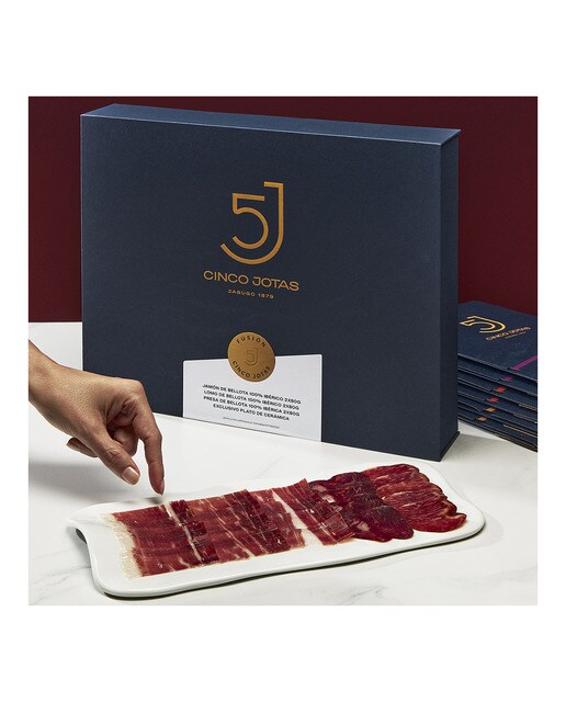 Fusión jamón, lomo y presa Cinco Jotas + plato cerámica 2