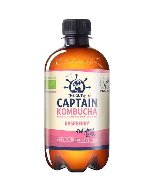 Té probiótico de frambuesa bio-orgánico Captain Kombucha 1