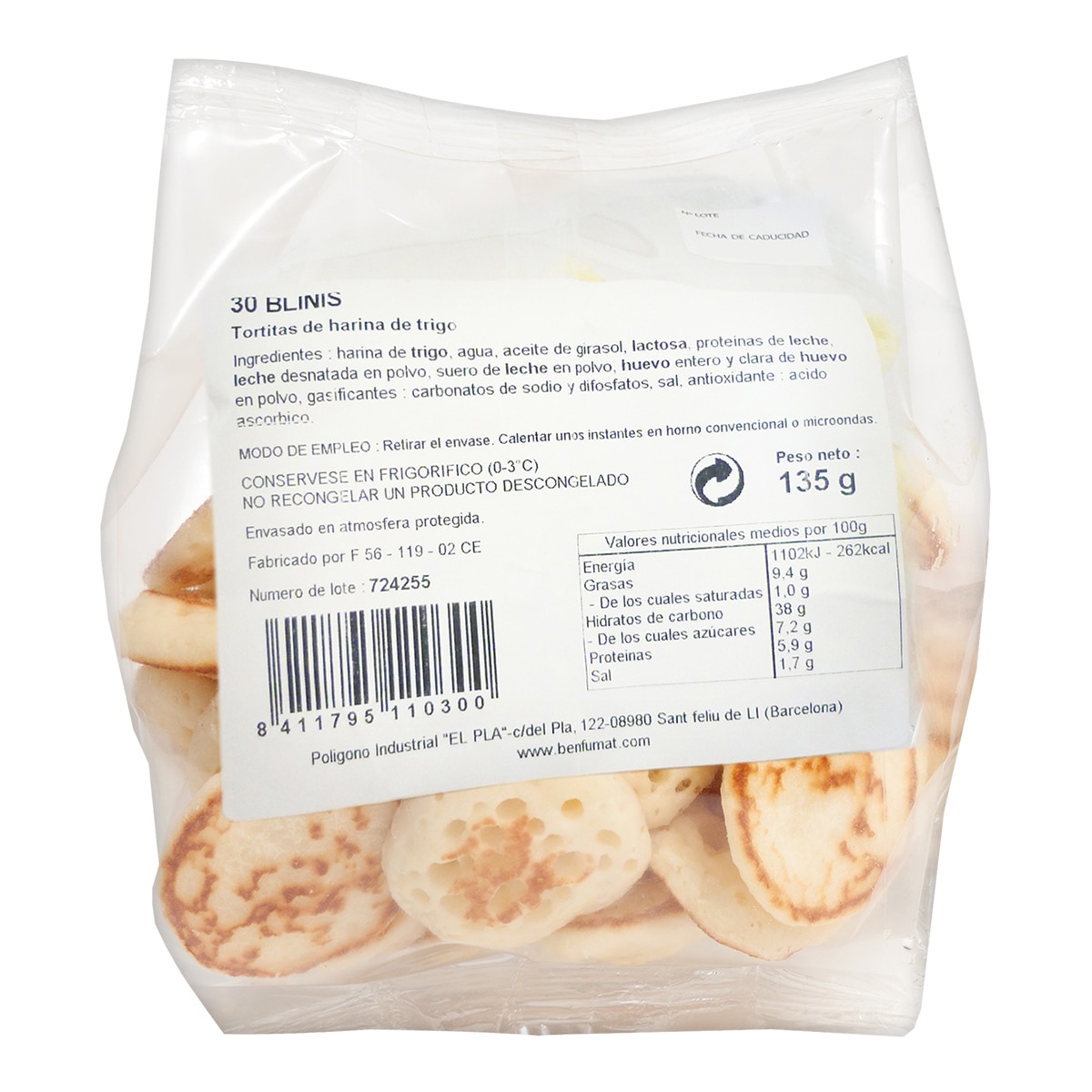 Mini blinis tortitas harina de trigo Benfumat 2