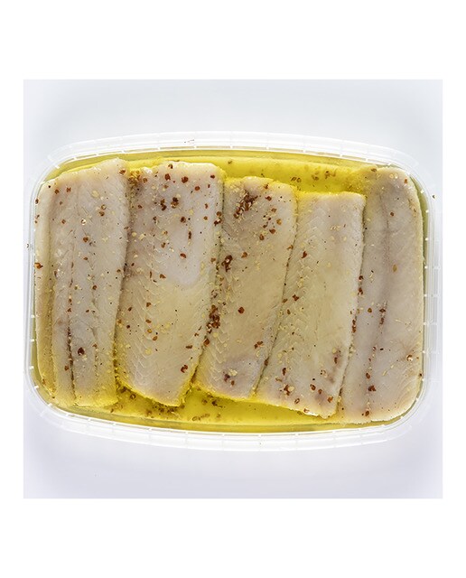Arenque ahumado marinado con mostaza antigua Carpier 2